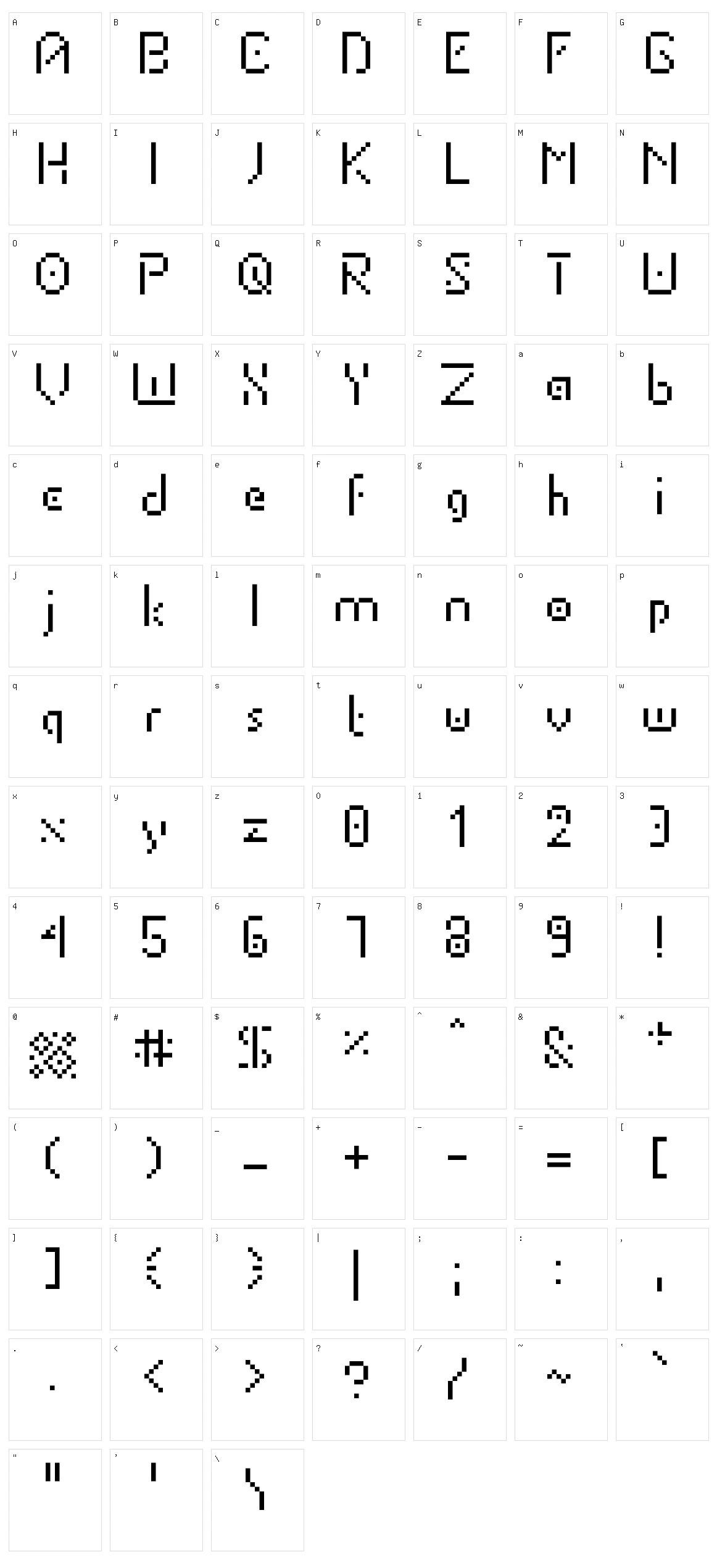Portable Tube Character Set