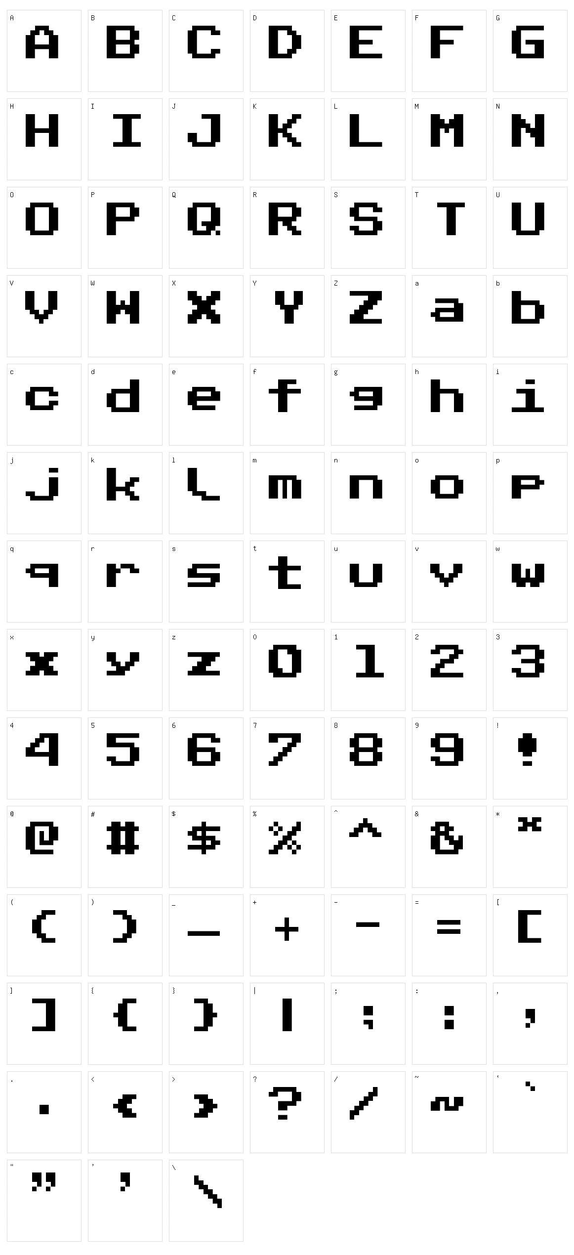 Public Pixel Character Set