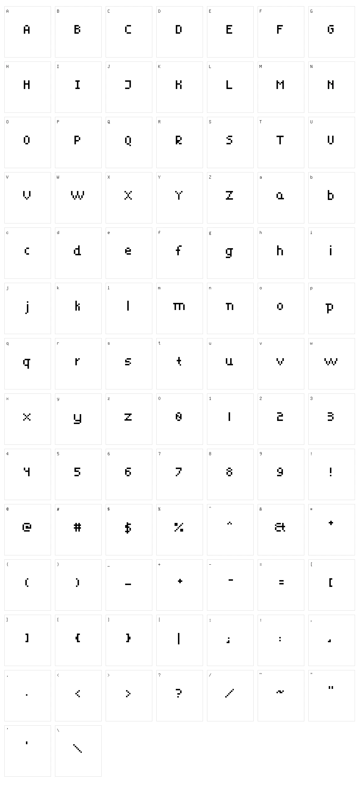 Puke Force 8 Character Set