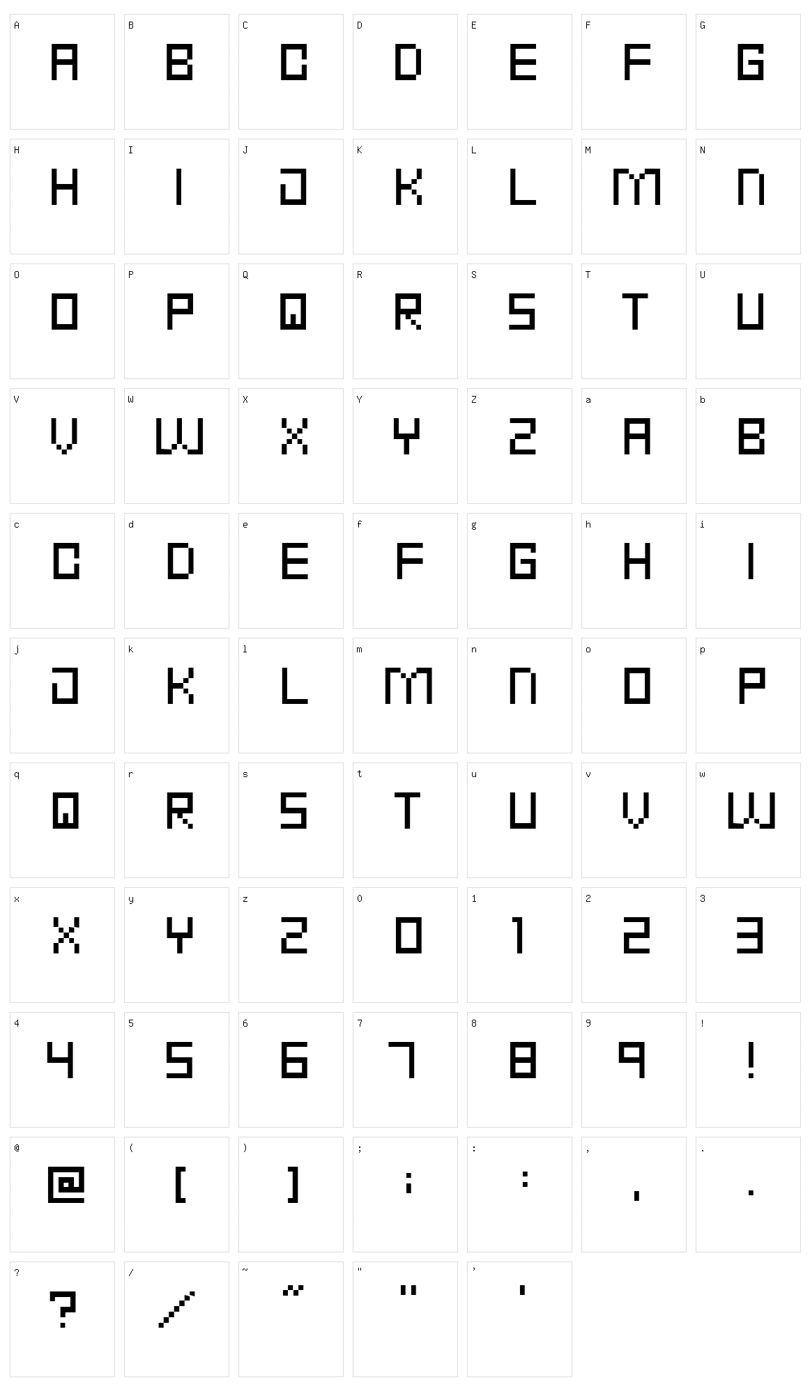 Punk Rock Font Character Set