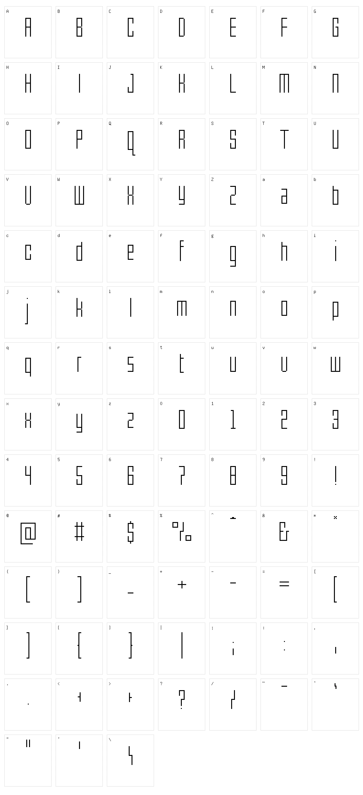 Pxlxxl Light Character Set