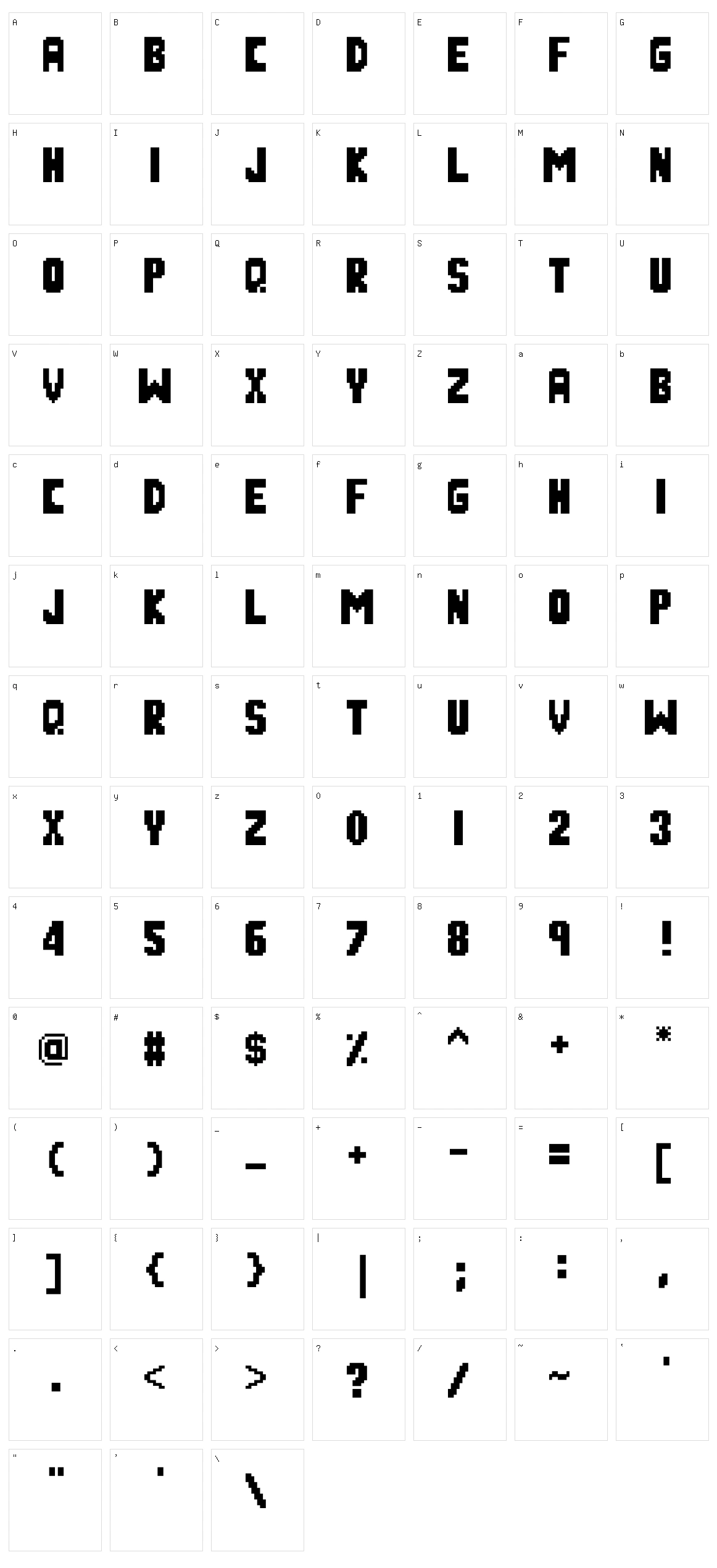QD Character Set