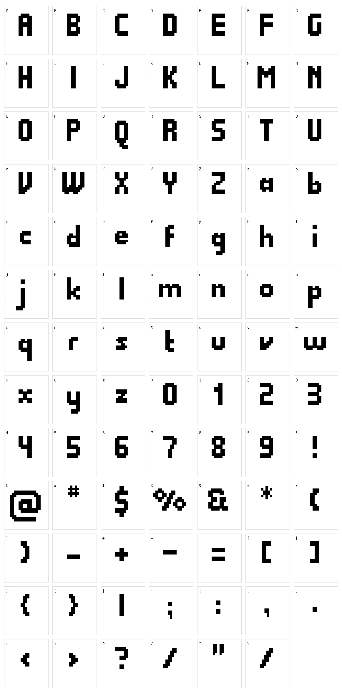 Quadrit Character Set