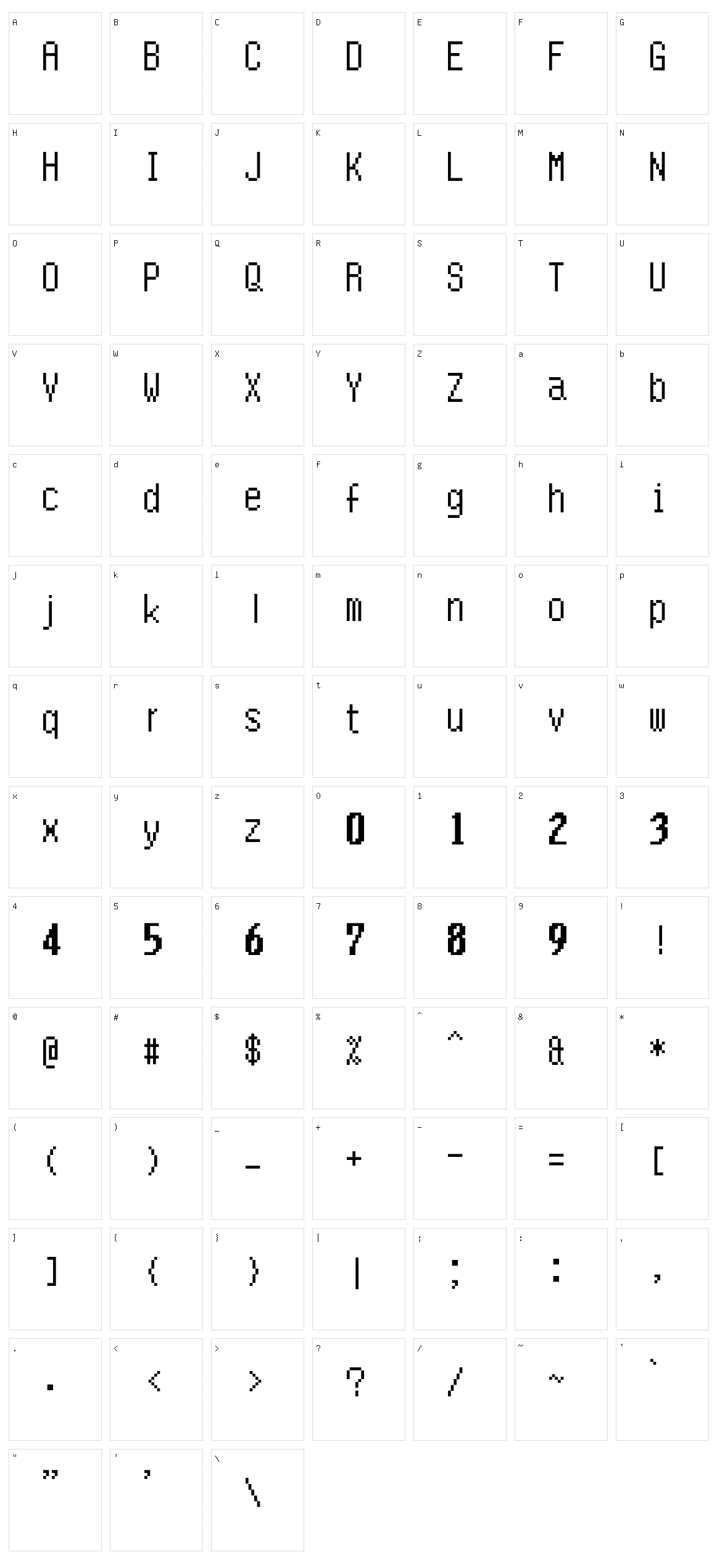 Quarlow Character Set