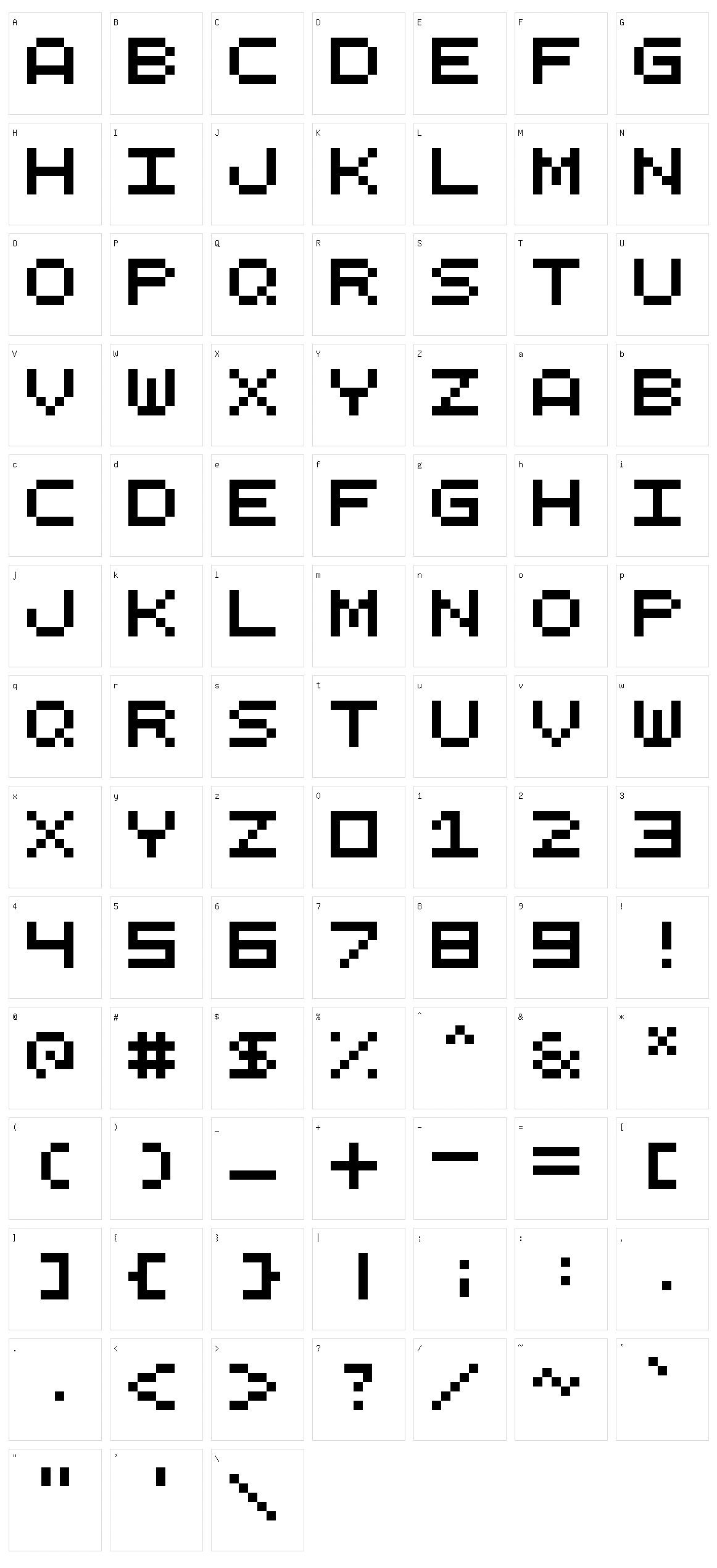 QuinqueFive Character Set