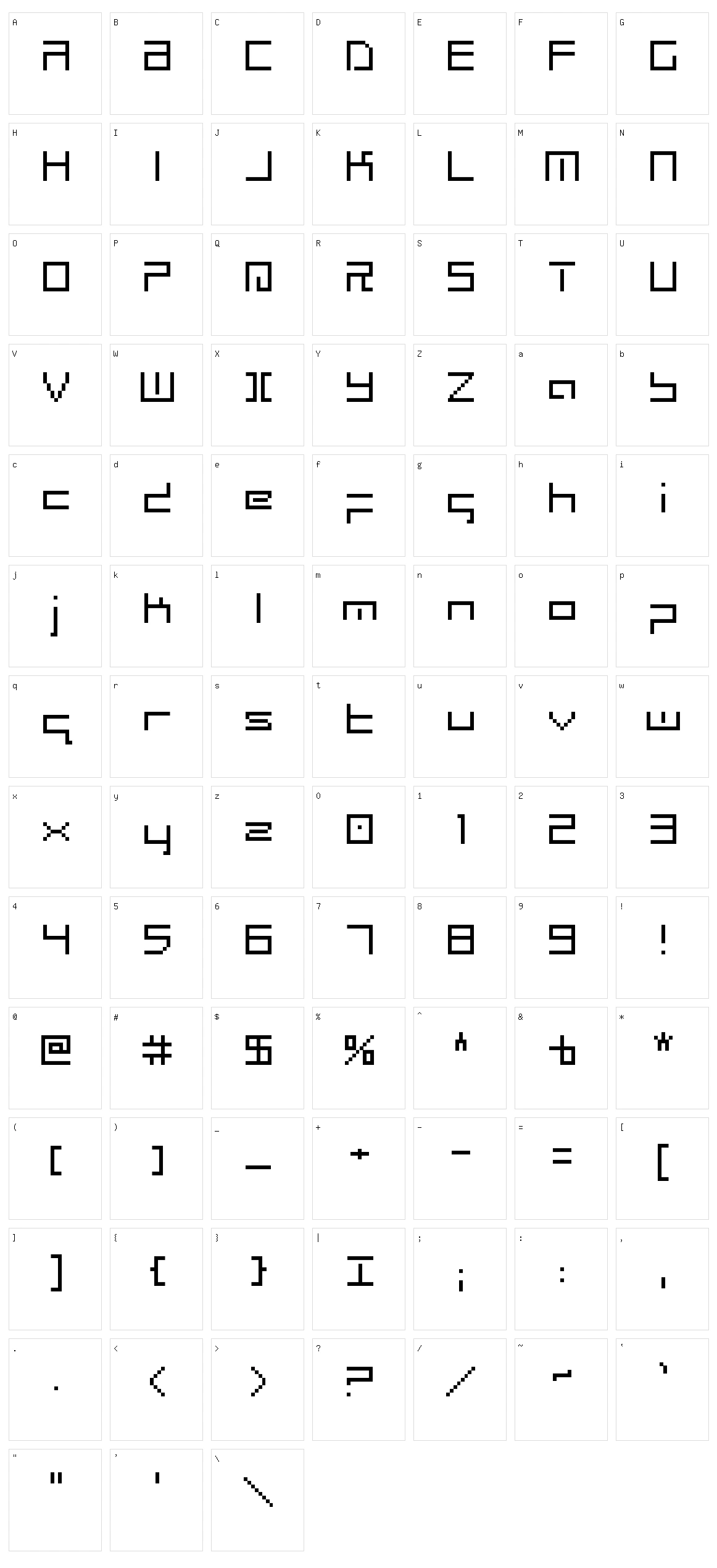 Radio Space Bitmap Character Set