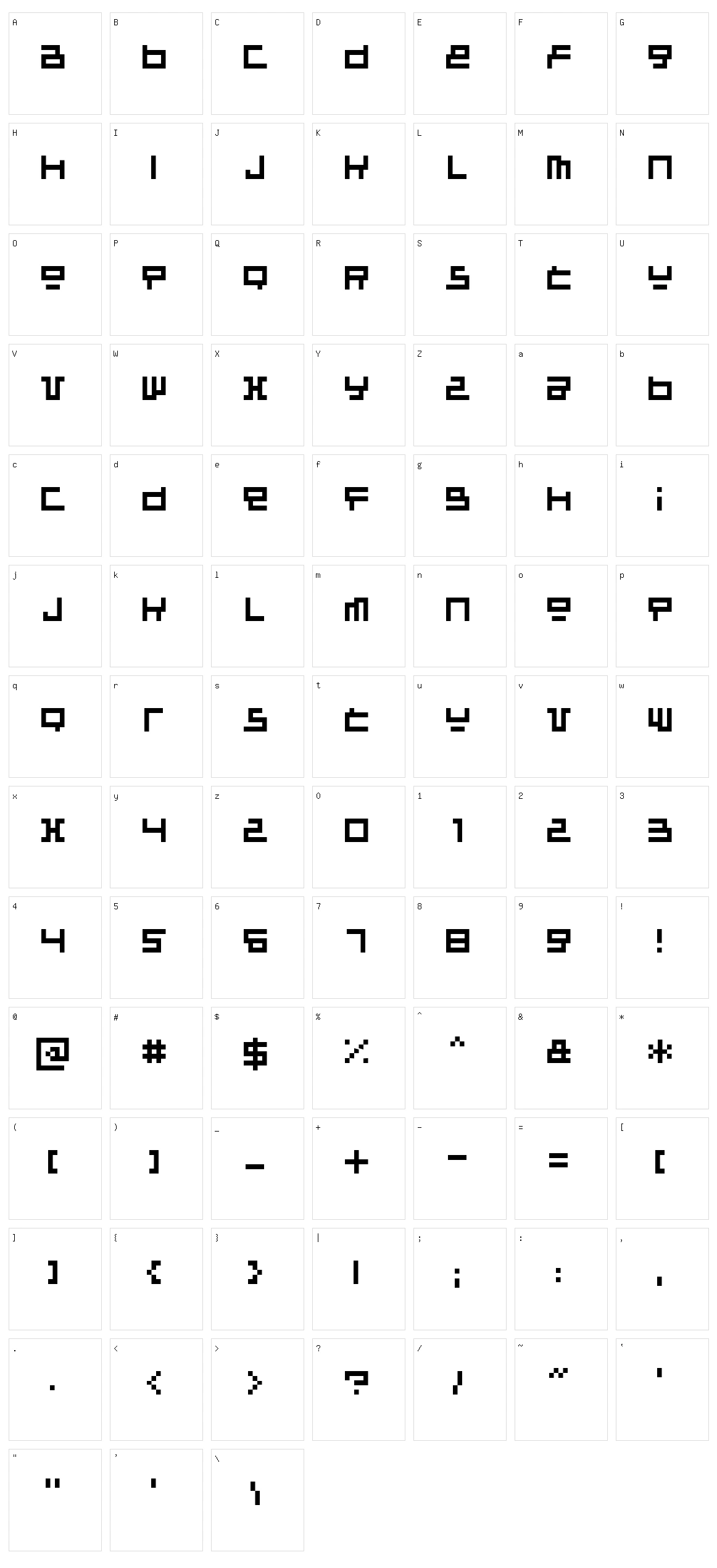 Raumsonde Character Set