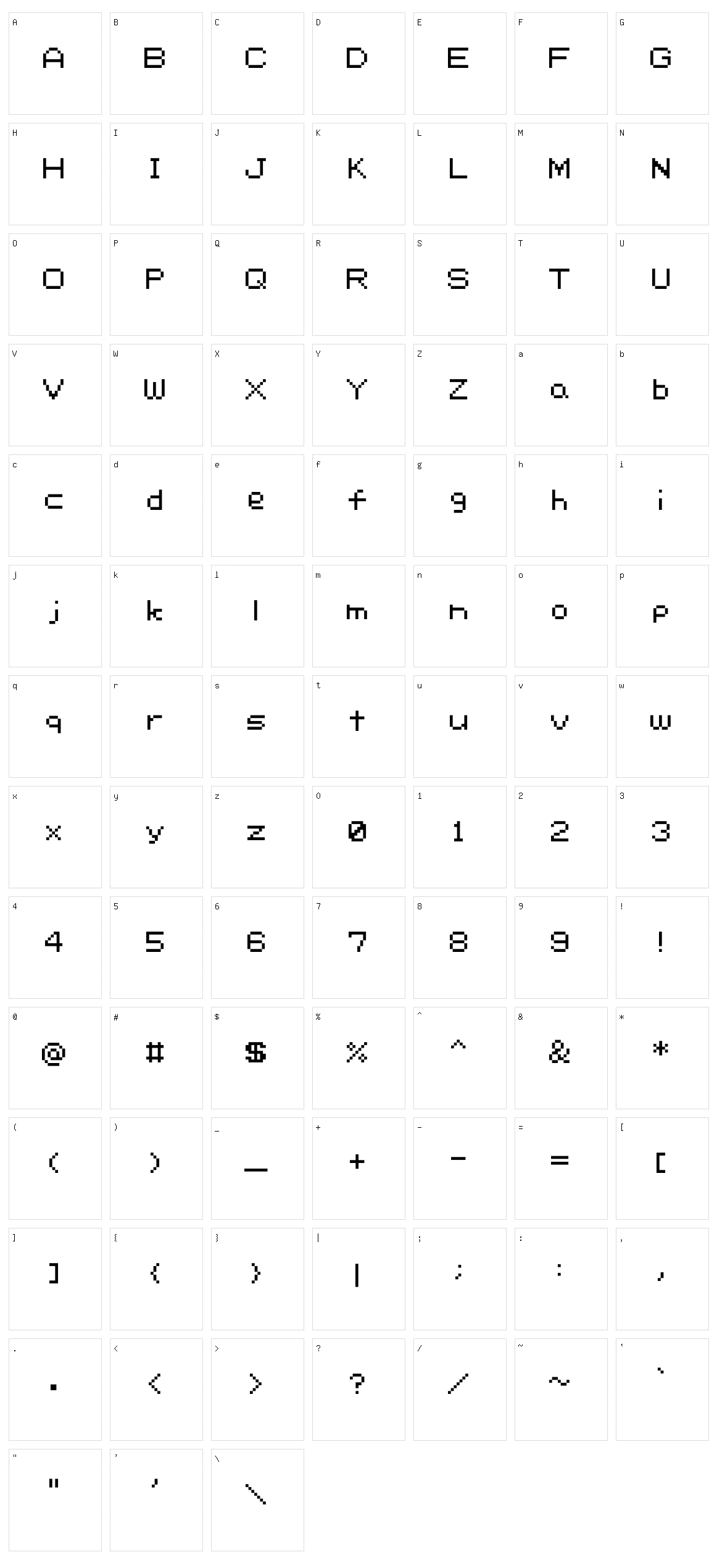 RCR Character Set