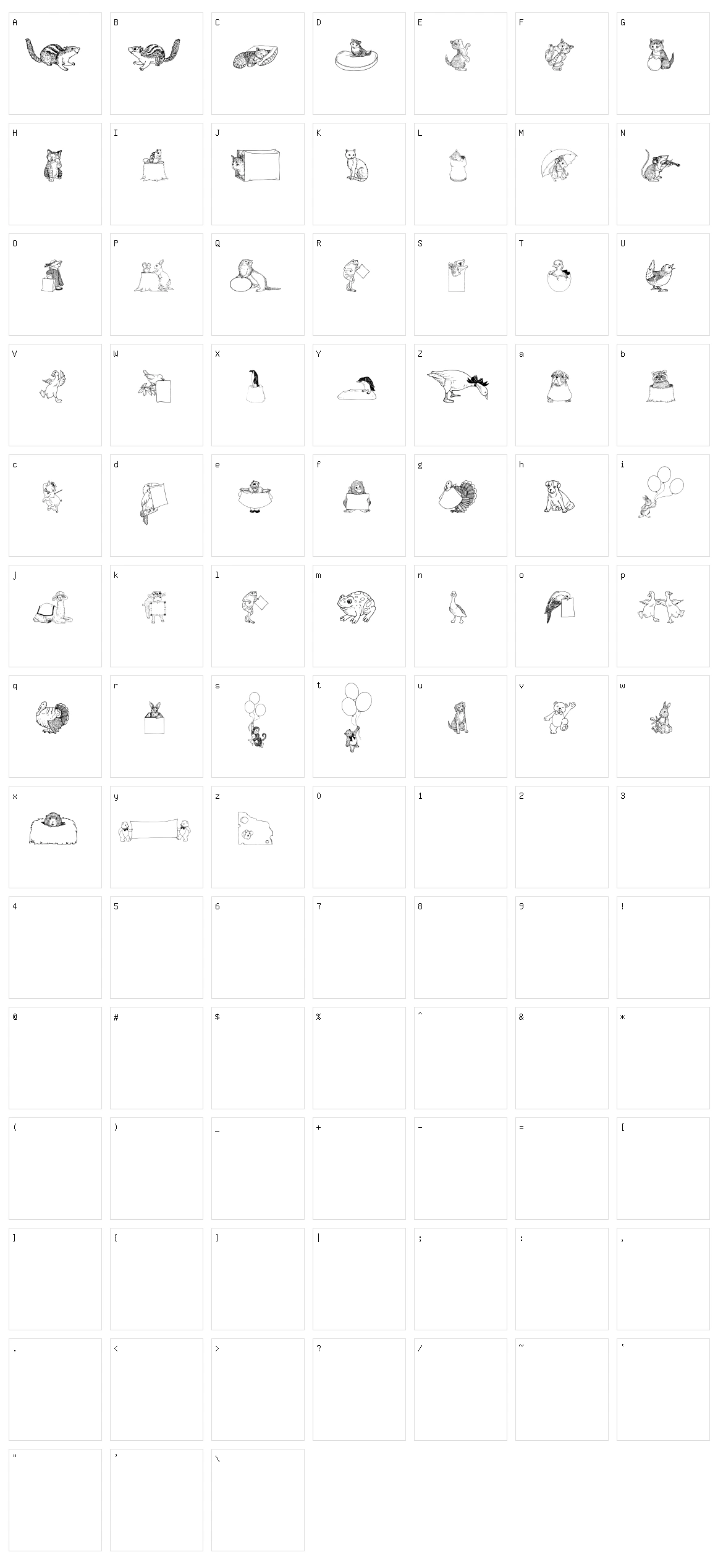 Zooland Character Set