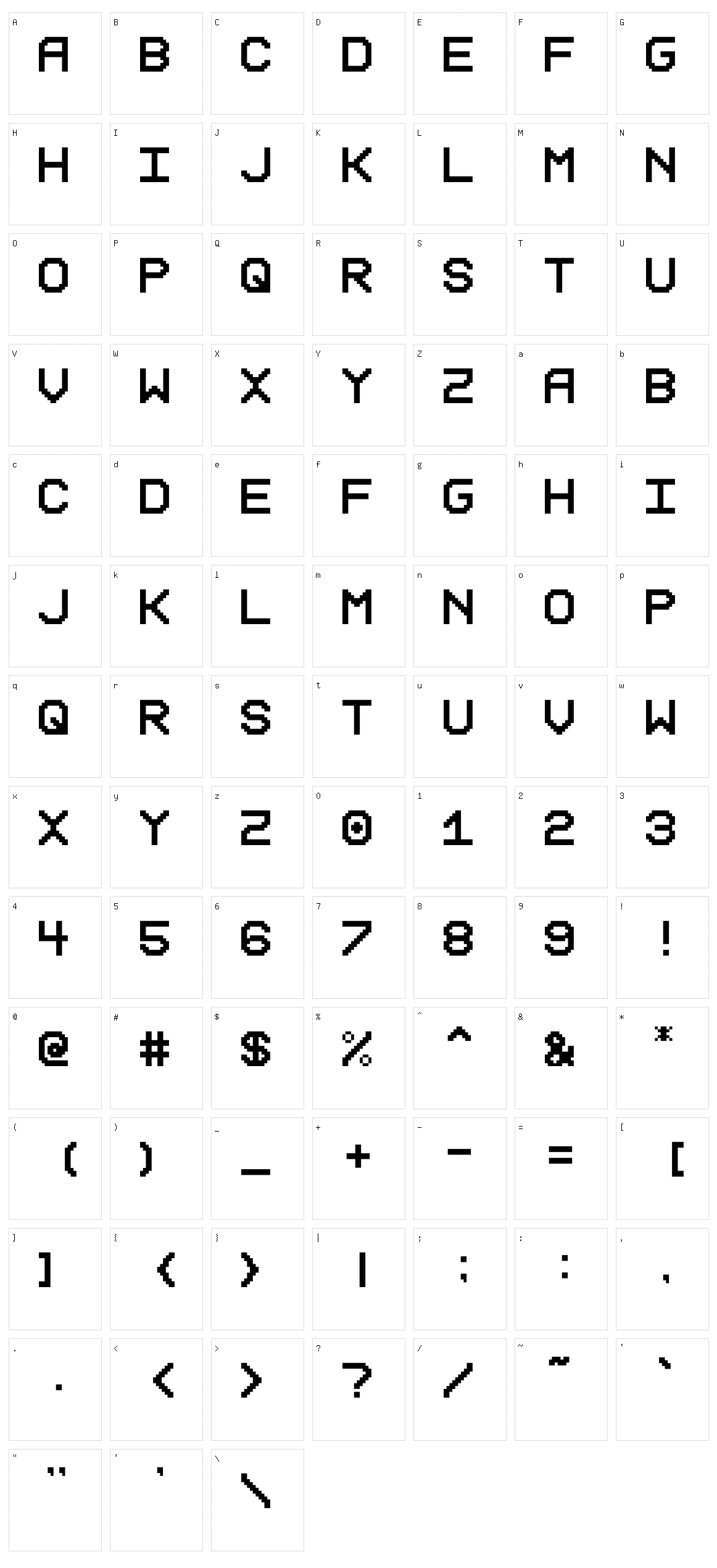 Reduction Character Set