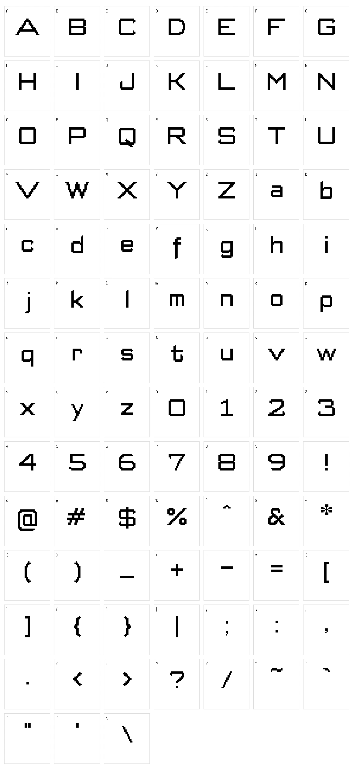 Retro Banker Character Set