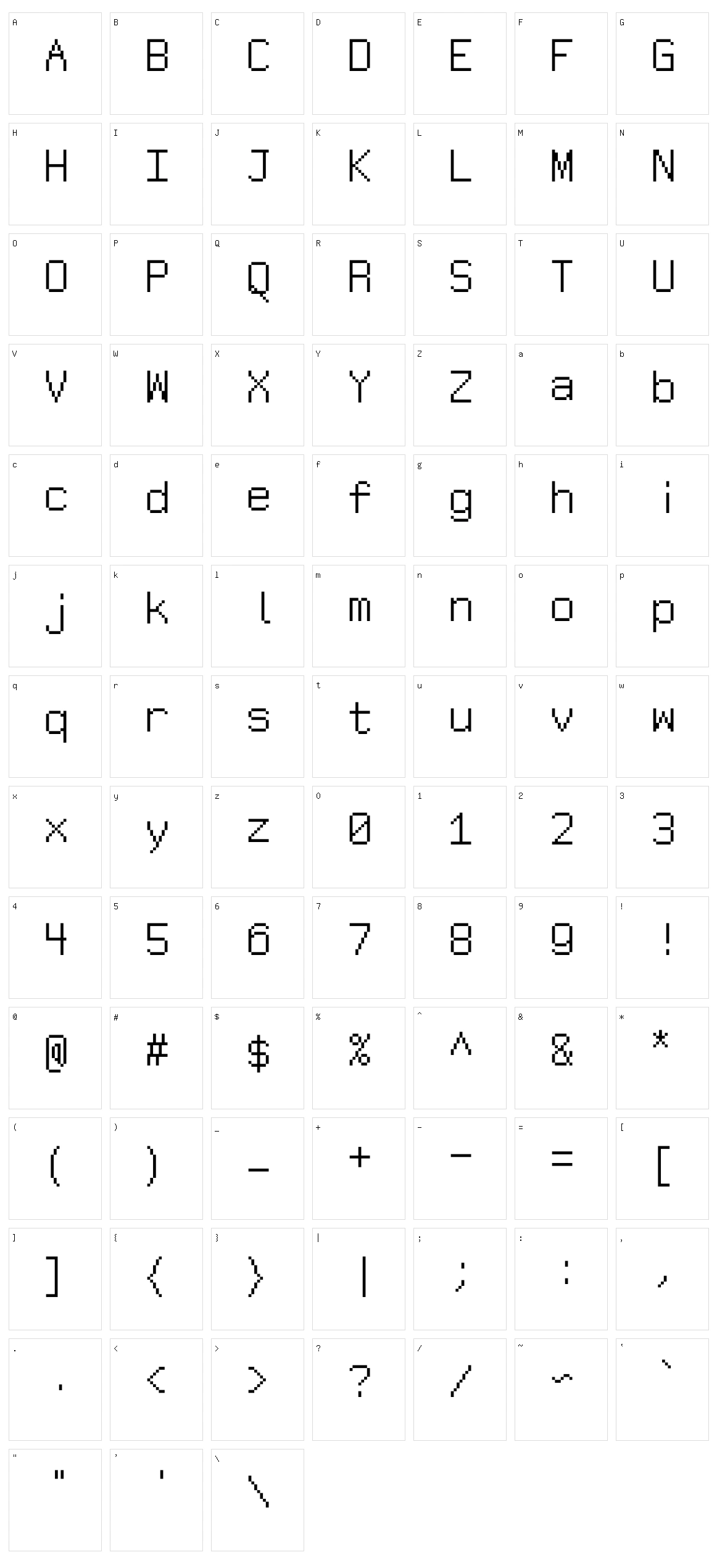 Retro Compute Character Set