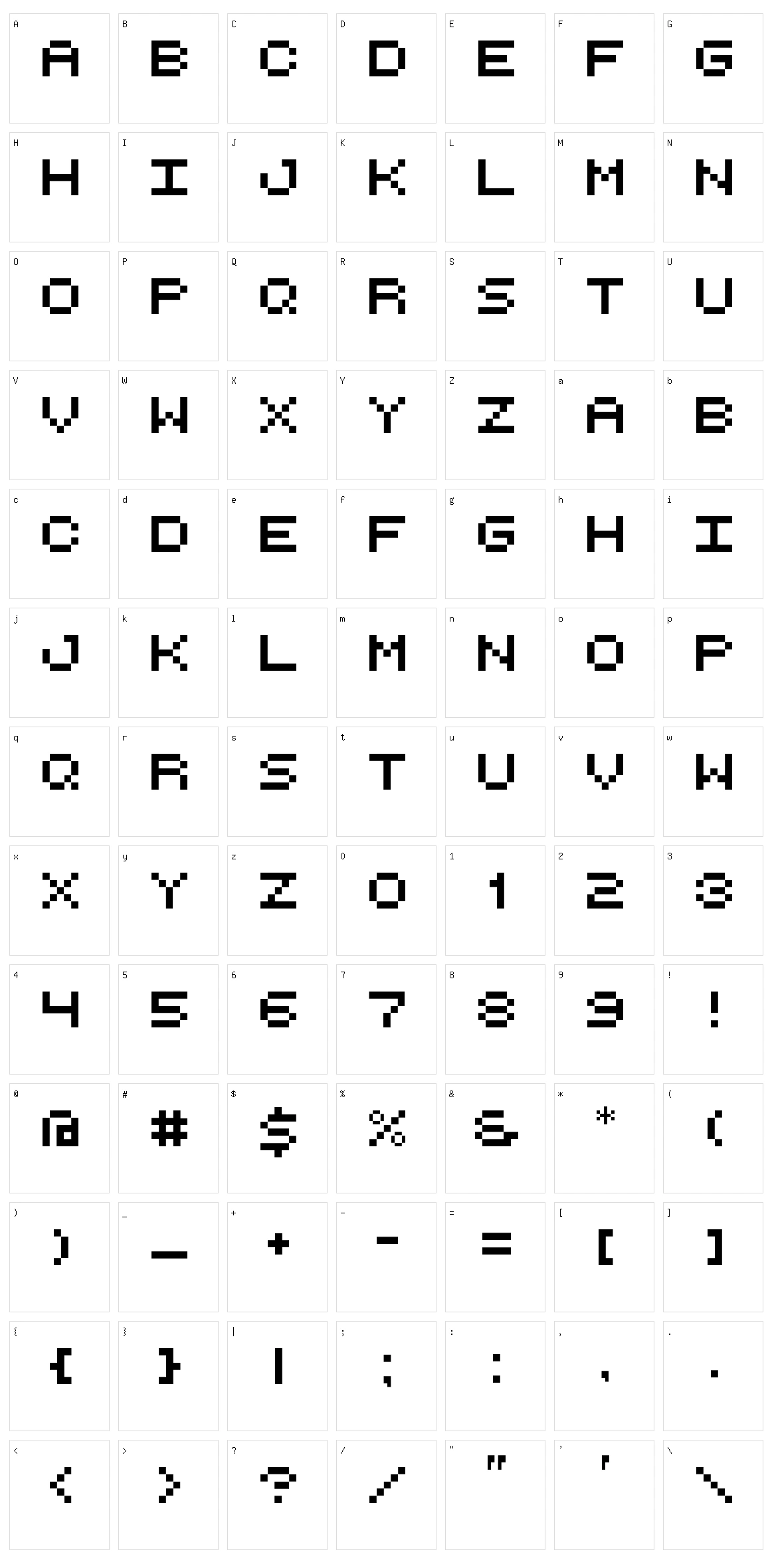 Retro Computer Character Set