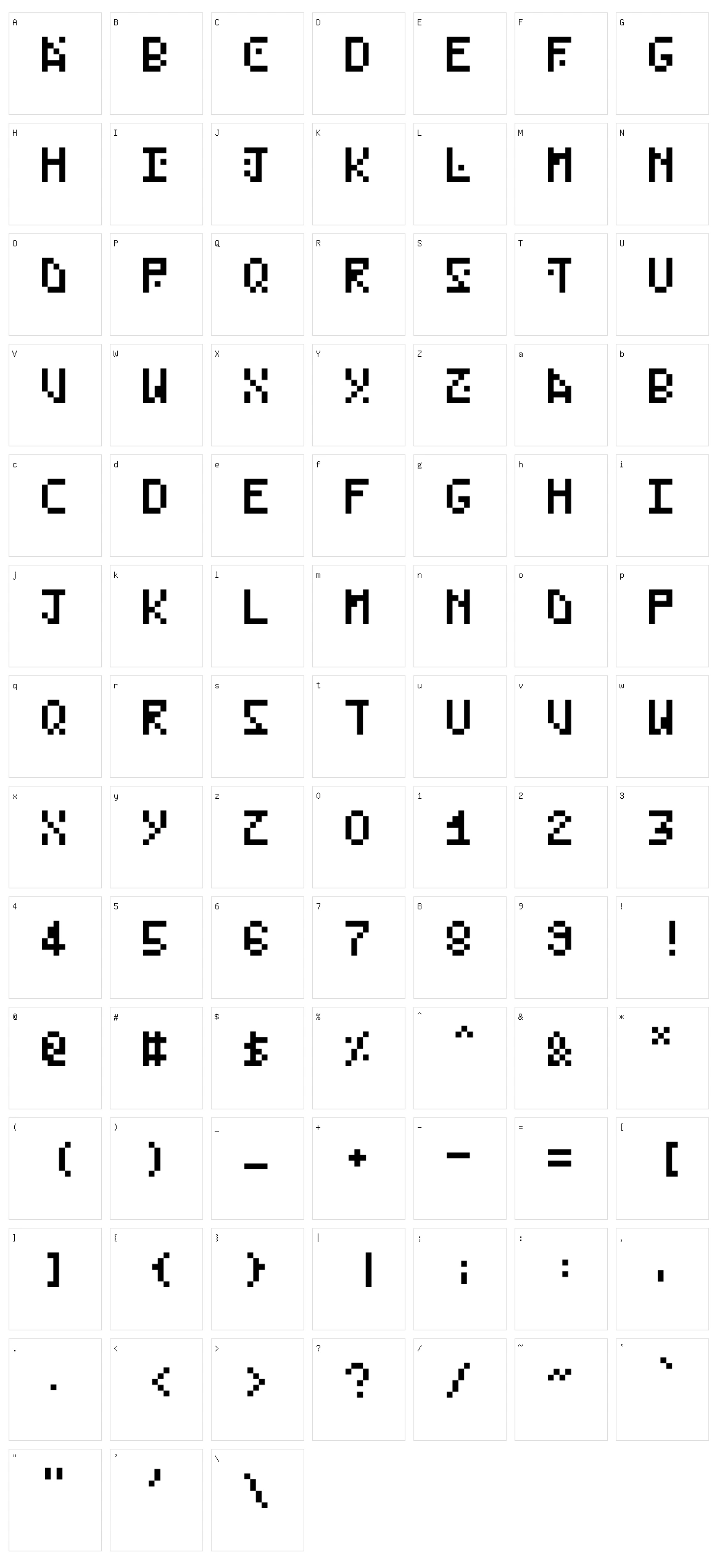 RetroBound Character Set