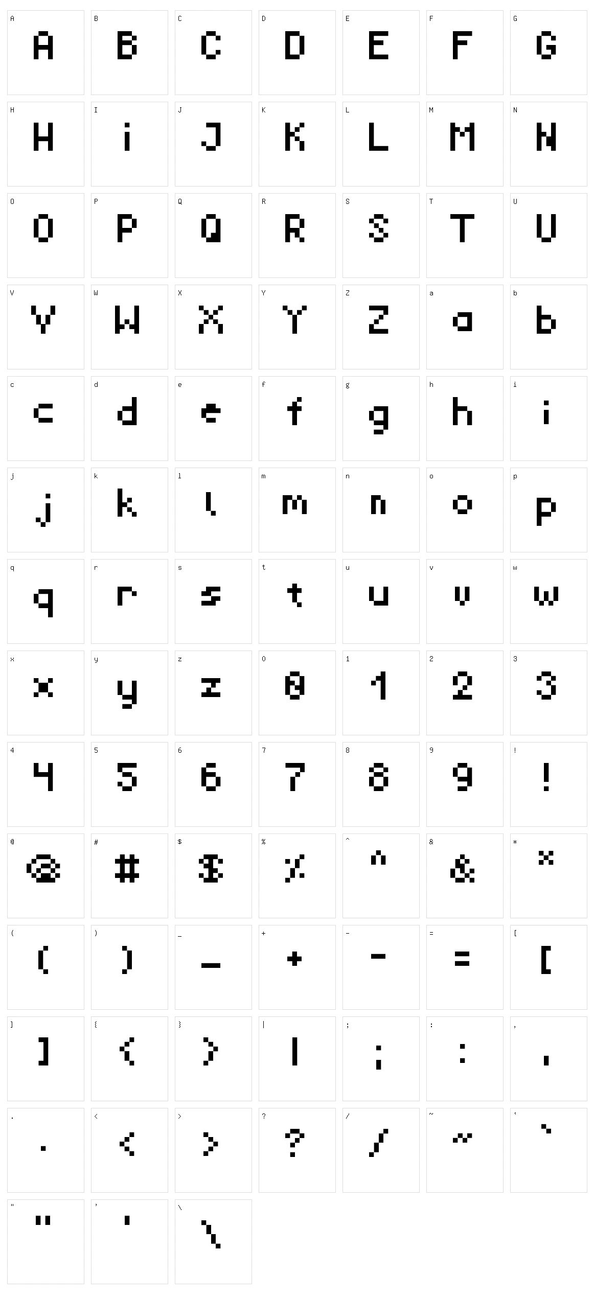 RevMiniPixel Character Set