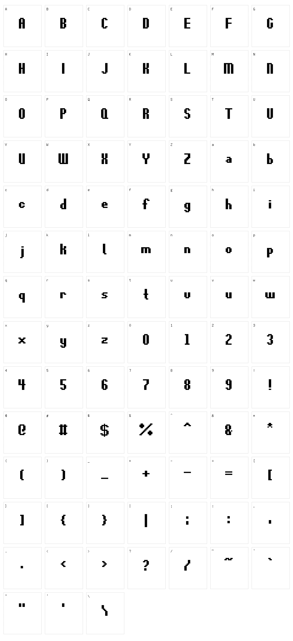 Revolute Character Set