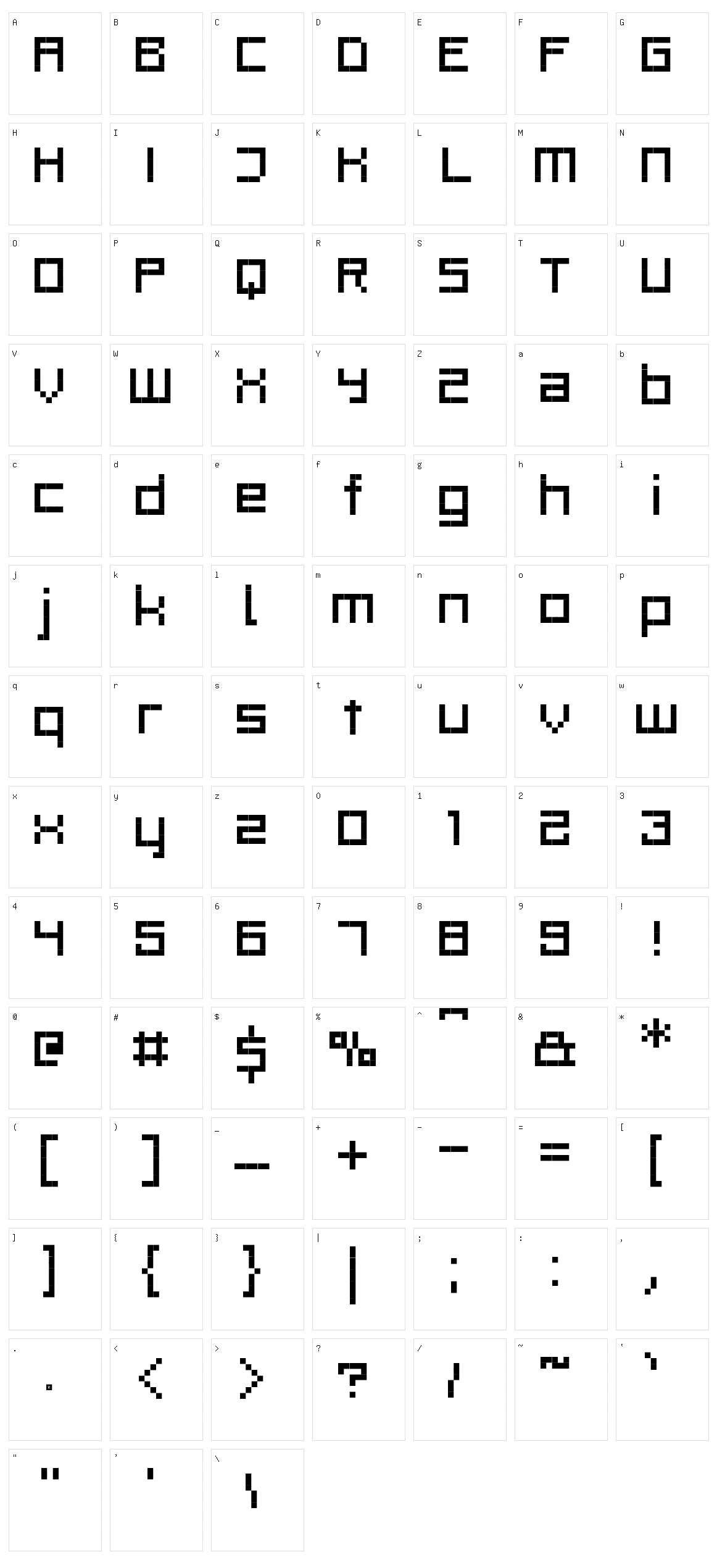 Rittswood Profile Character Set