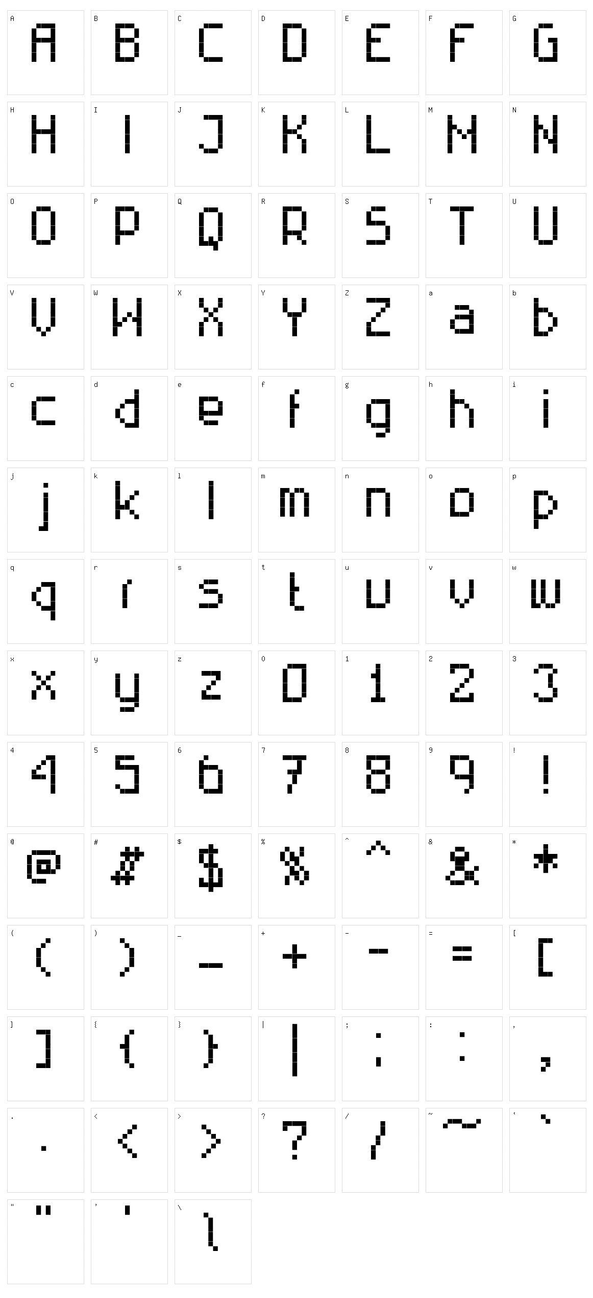Rittswood Technical Character Set
