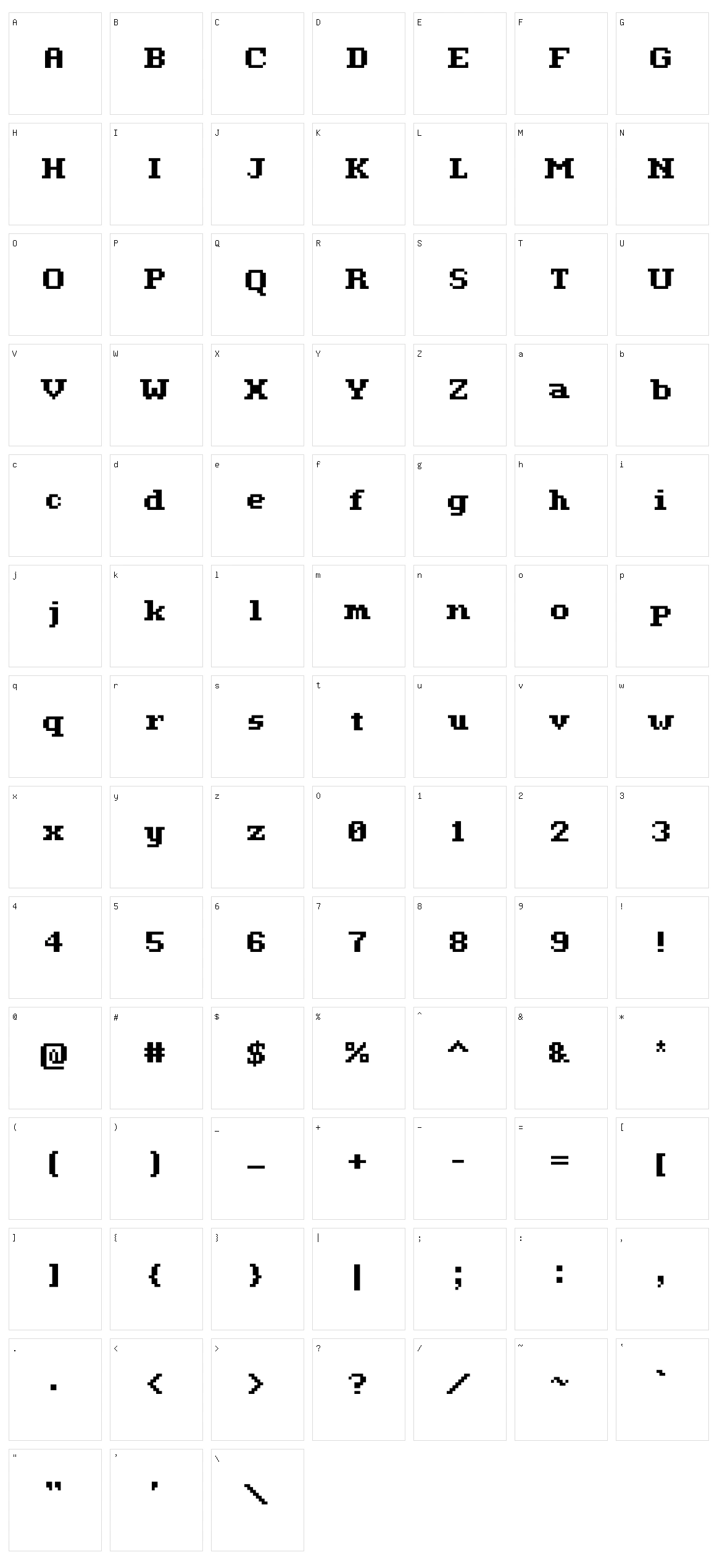 Romulus Character Set