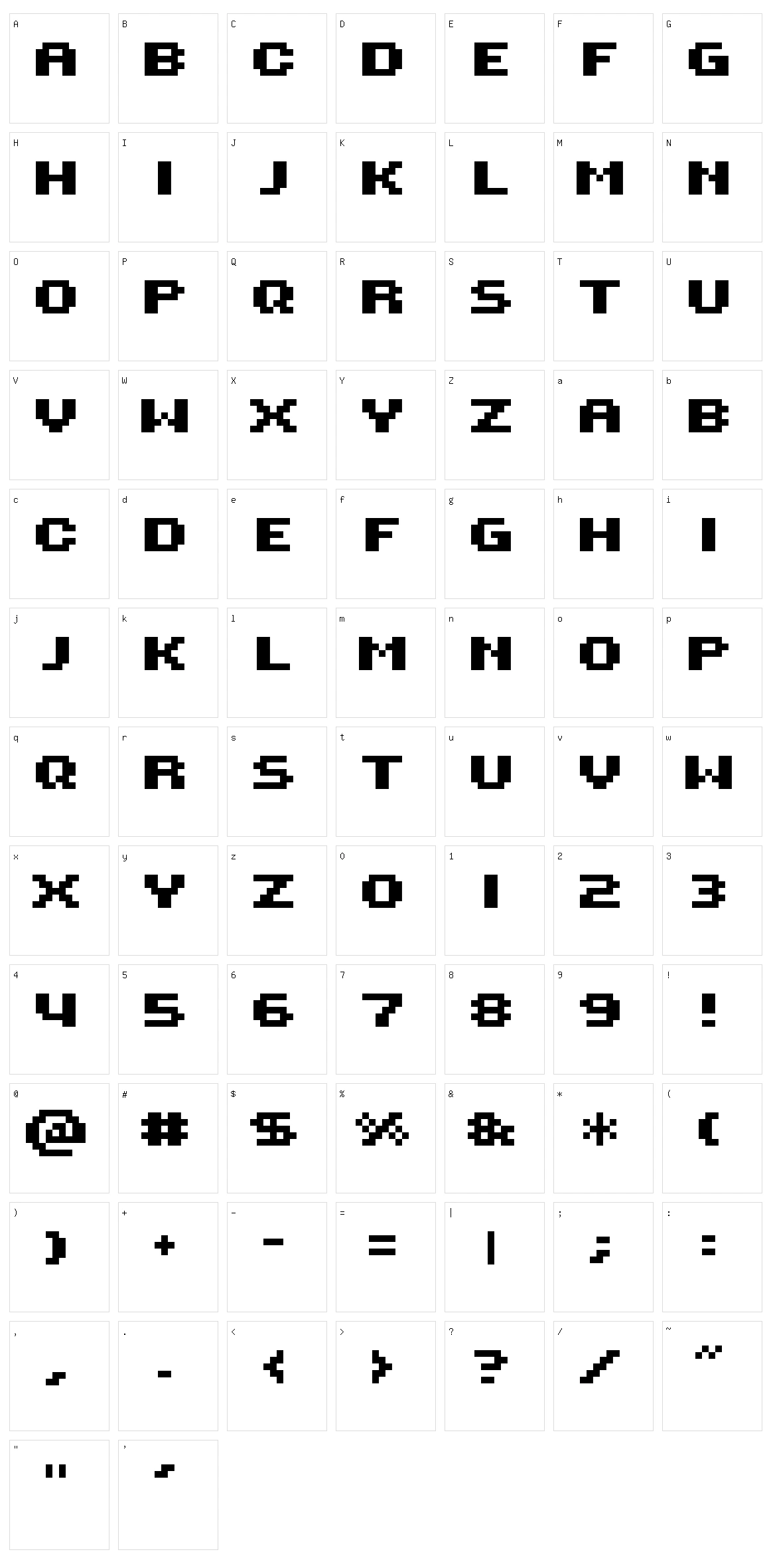 Rotorcap Character Set