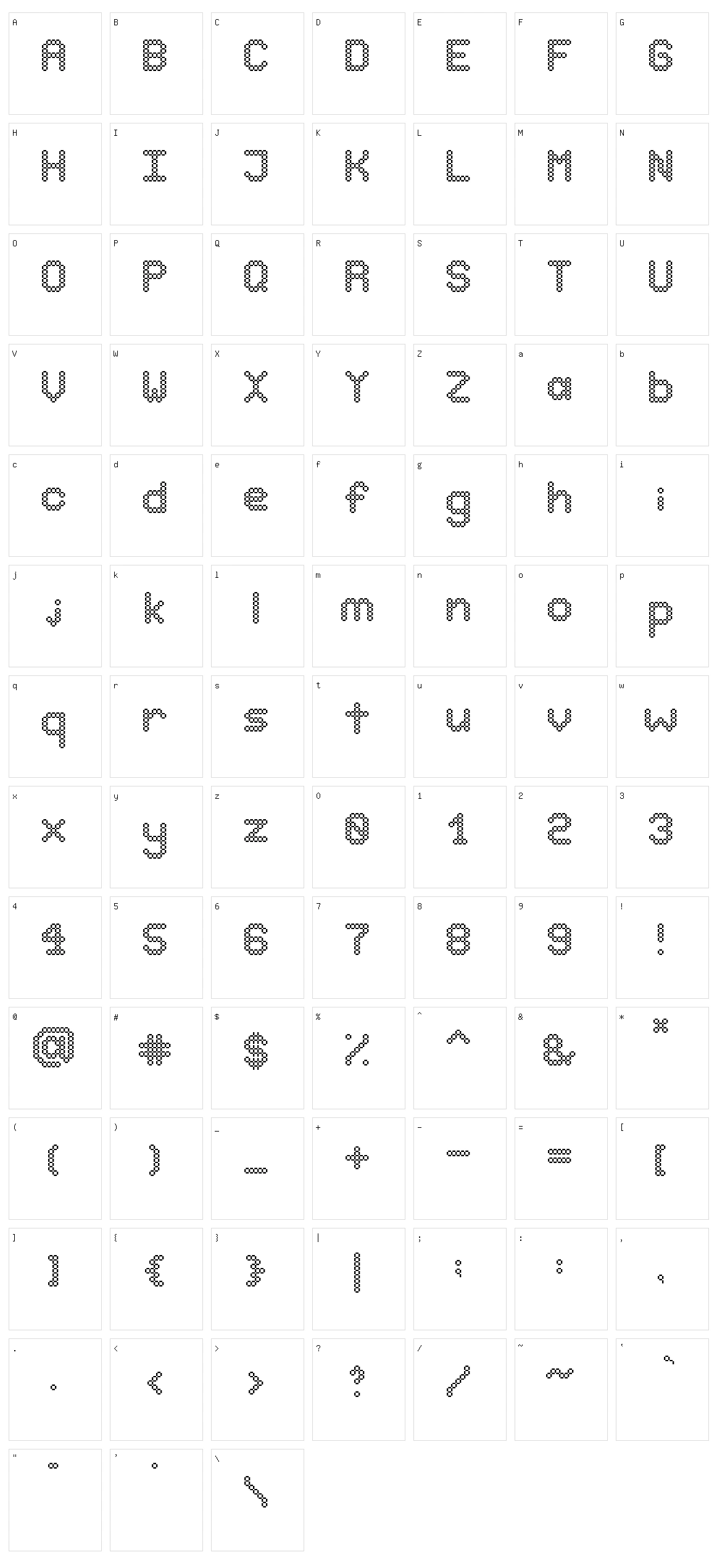 Rounded Square Character Set