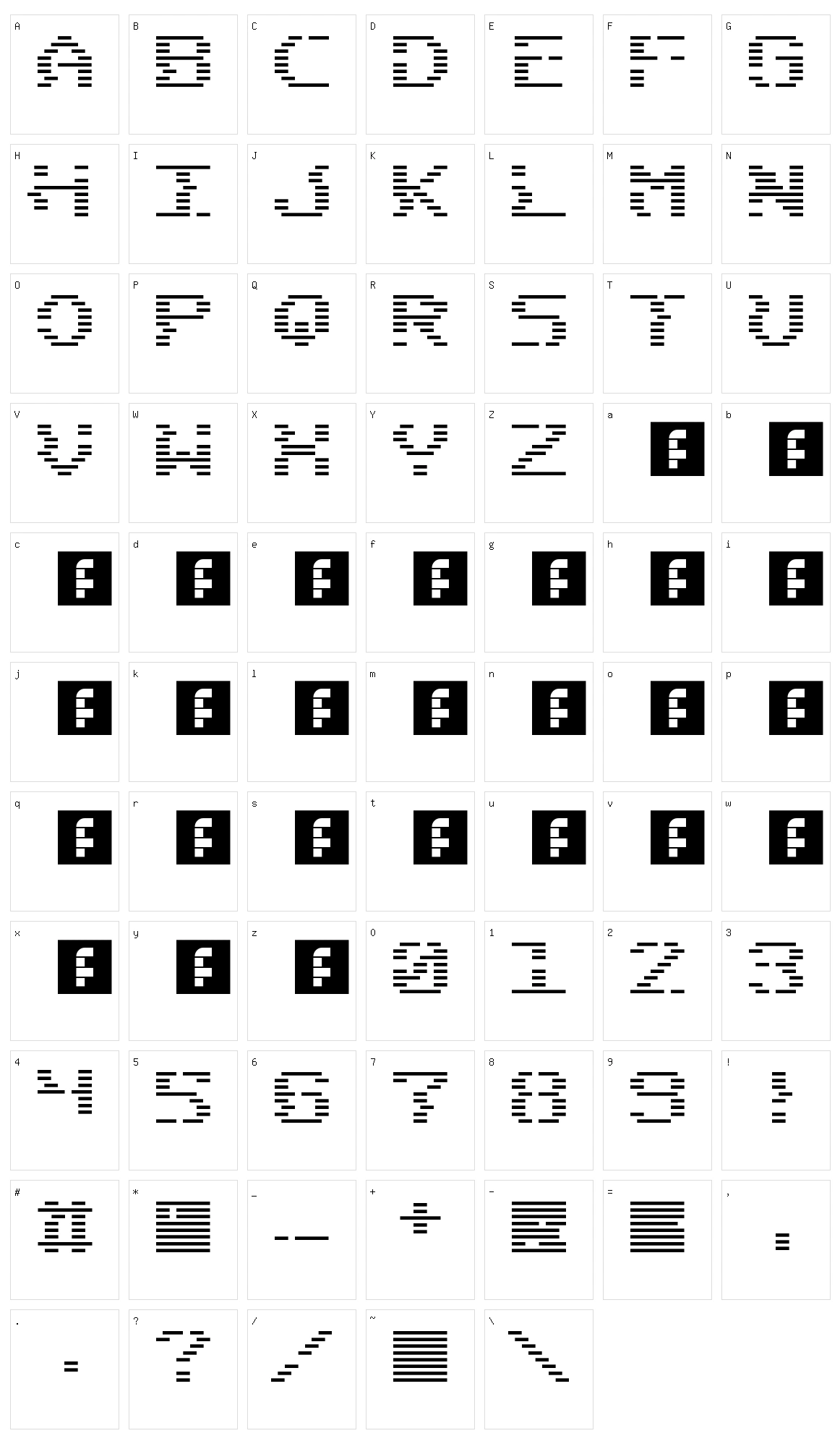 Scanlines Character Set