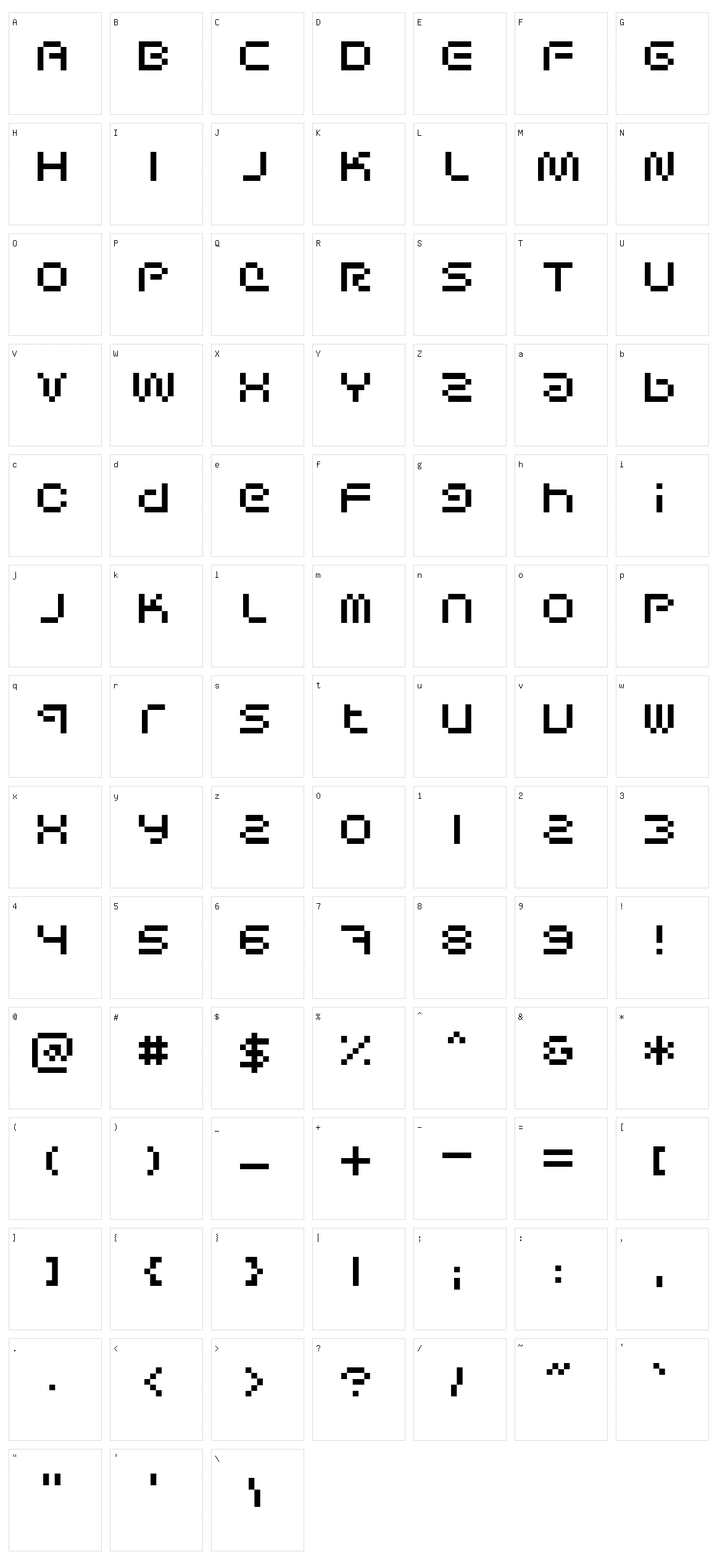 Sci Fied Bitmap Character Set