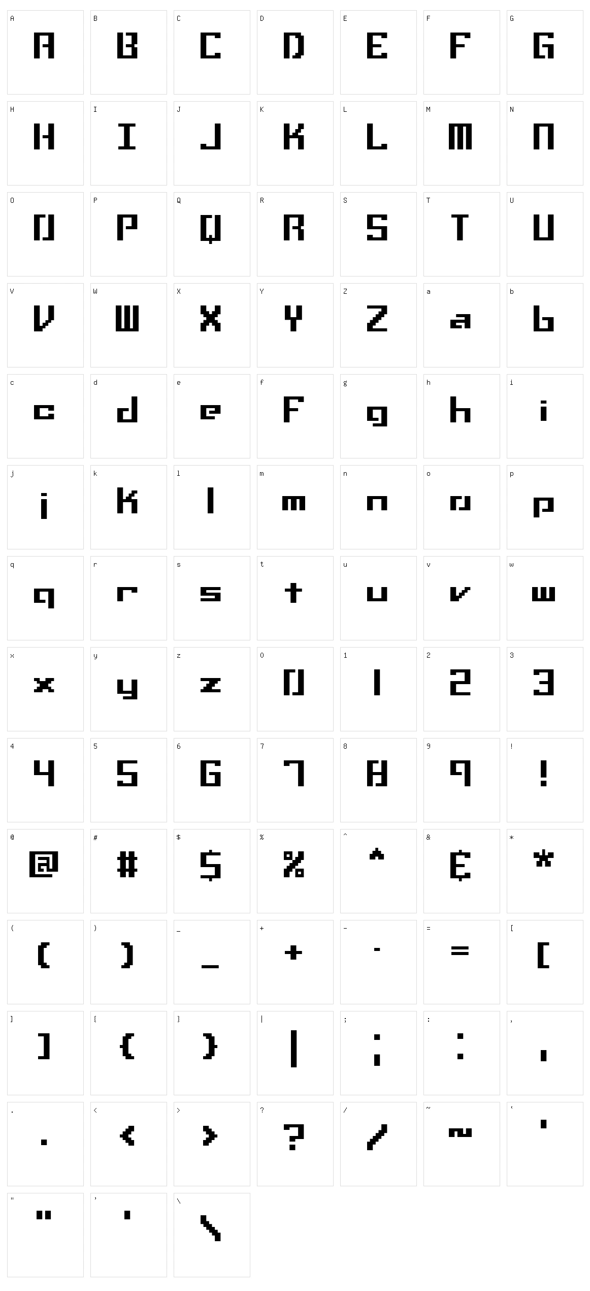 Setback Character Set