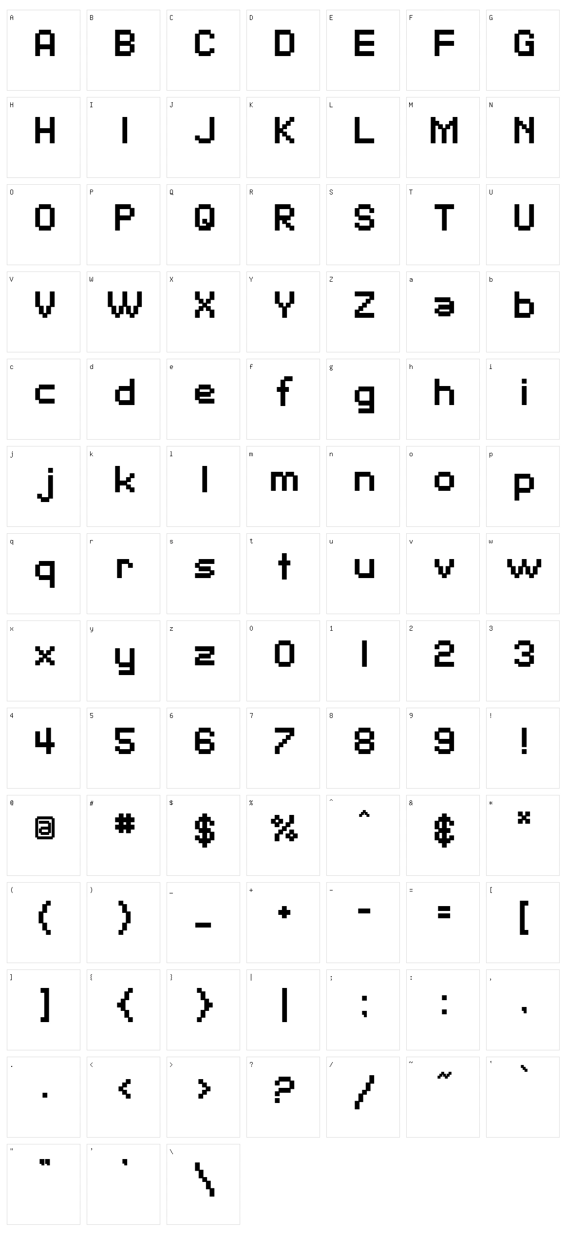 SF Pixelate Character Set