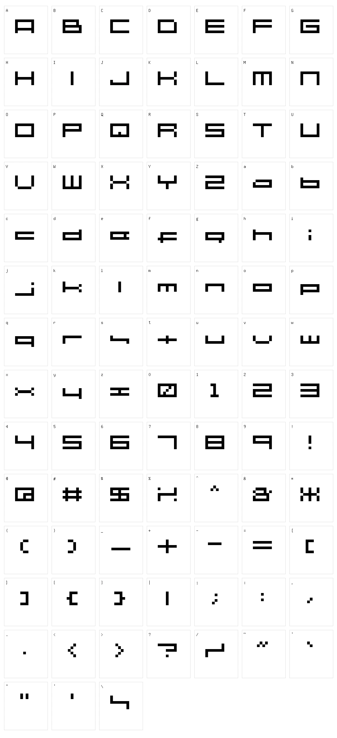 SG06 Character Set