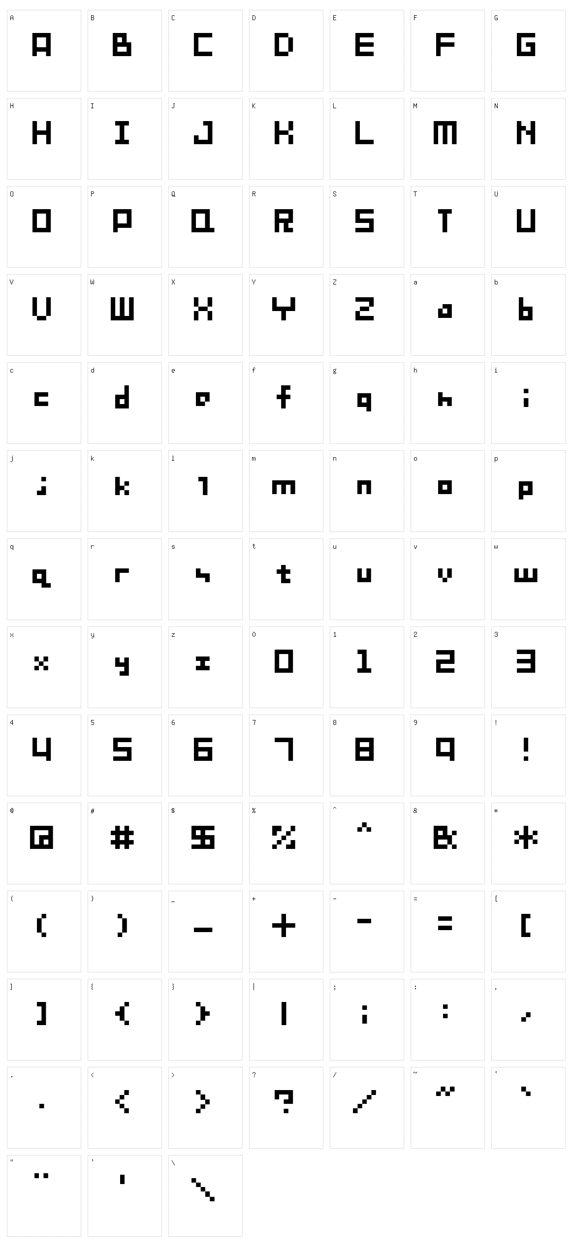 SG08 Character Set