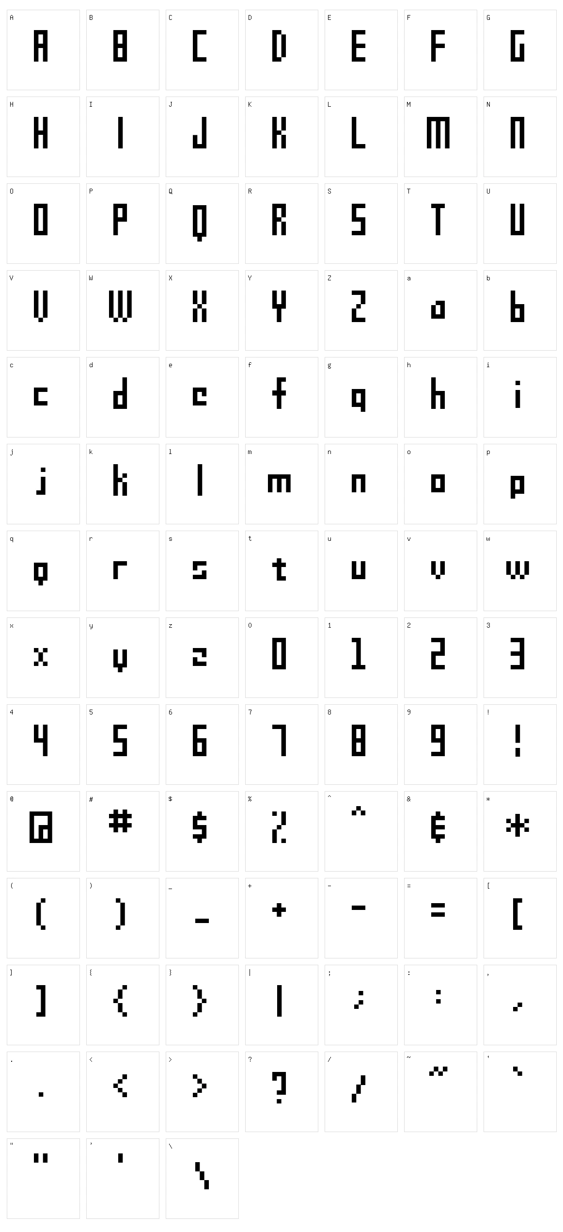 SG09 Character Set