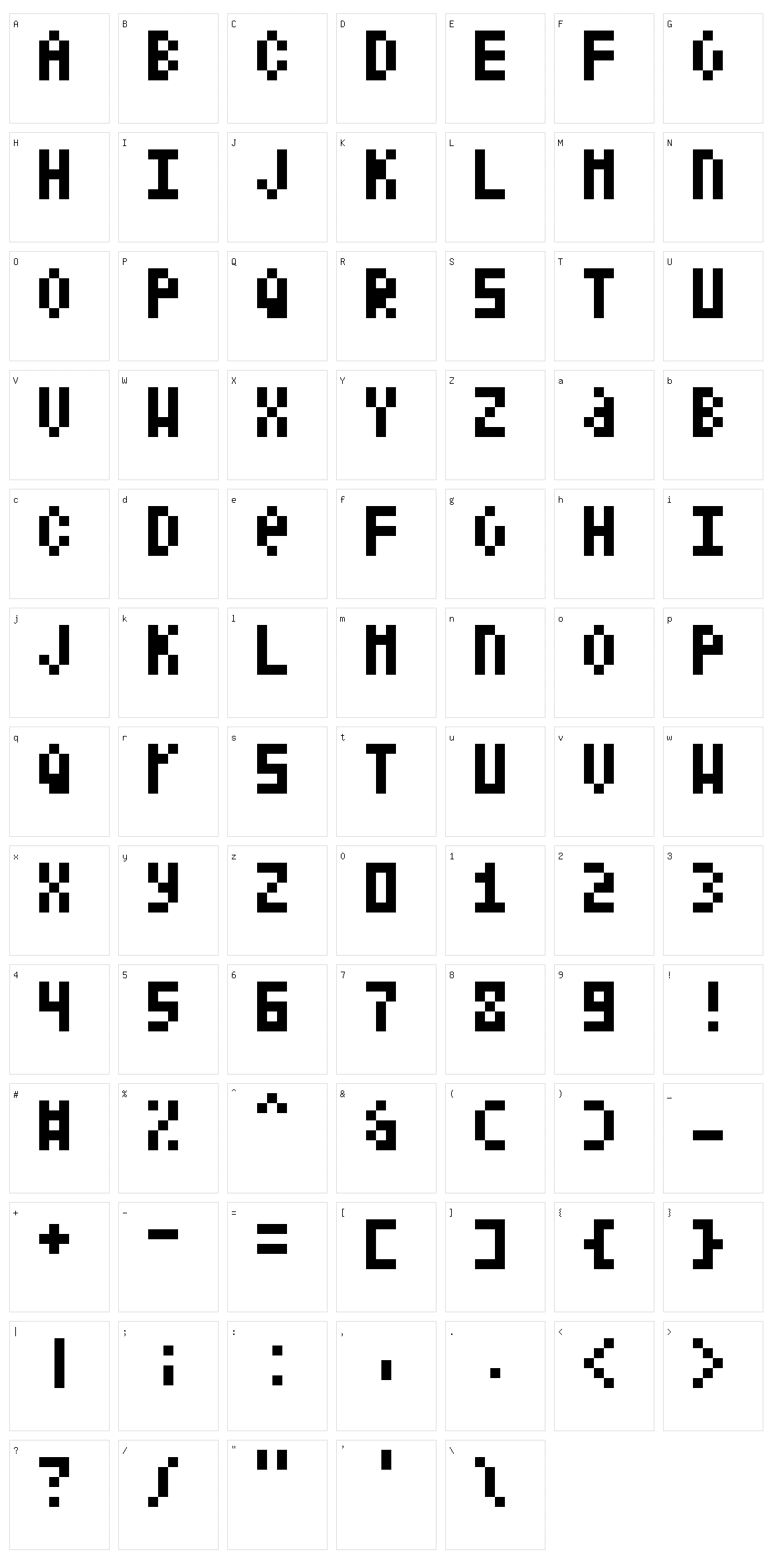 Shelter Code Character Set