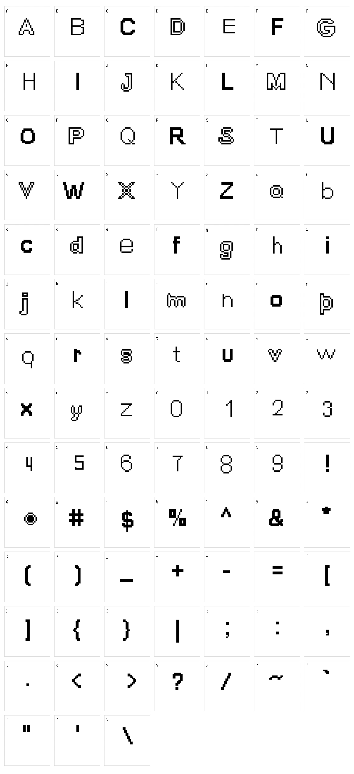 Simon Character Set