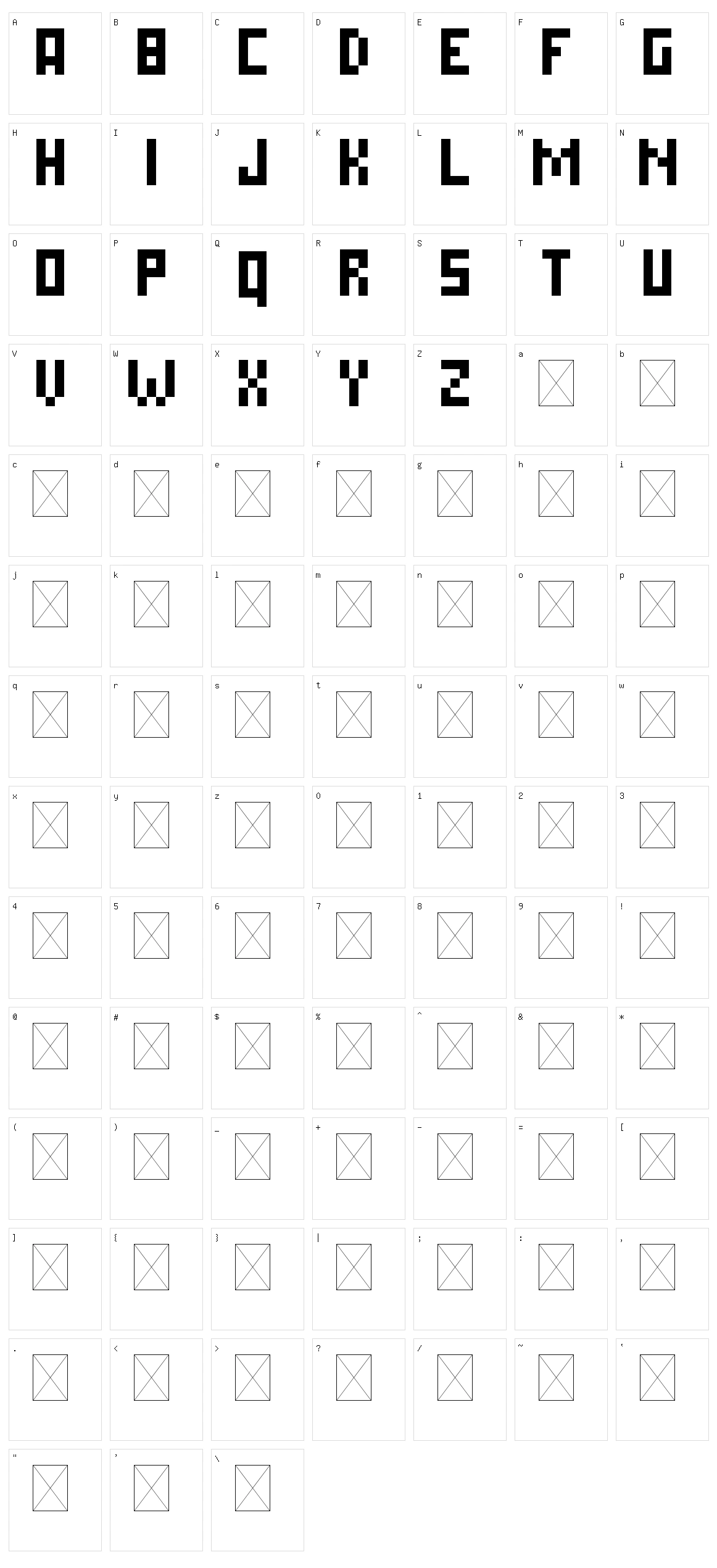 Simple Pixel Character Set