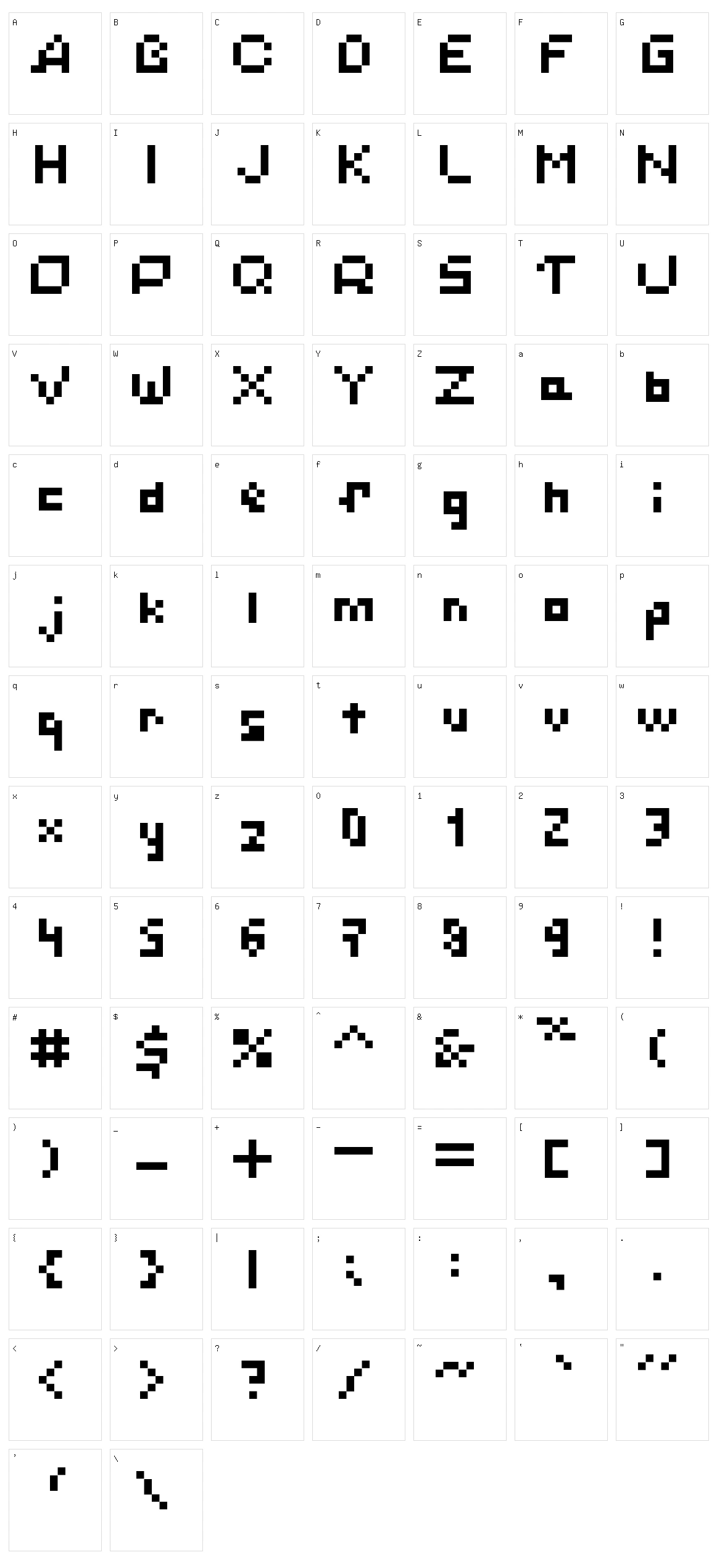 Simple Pixels Character Set
