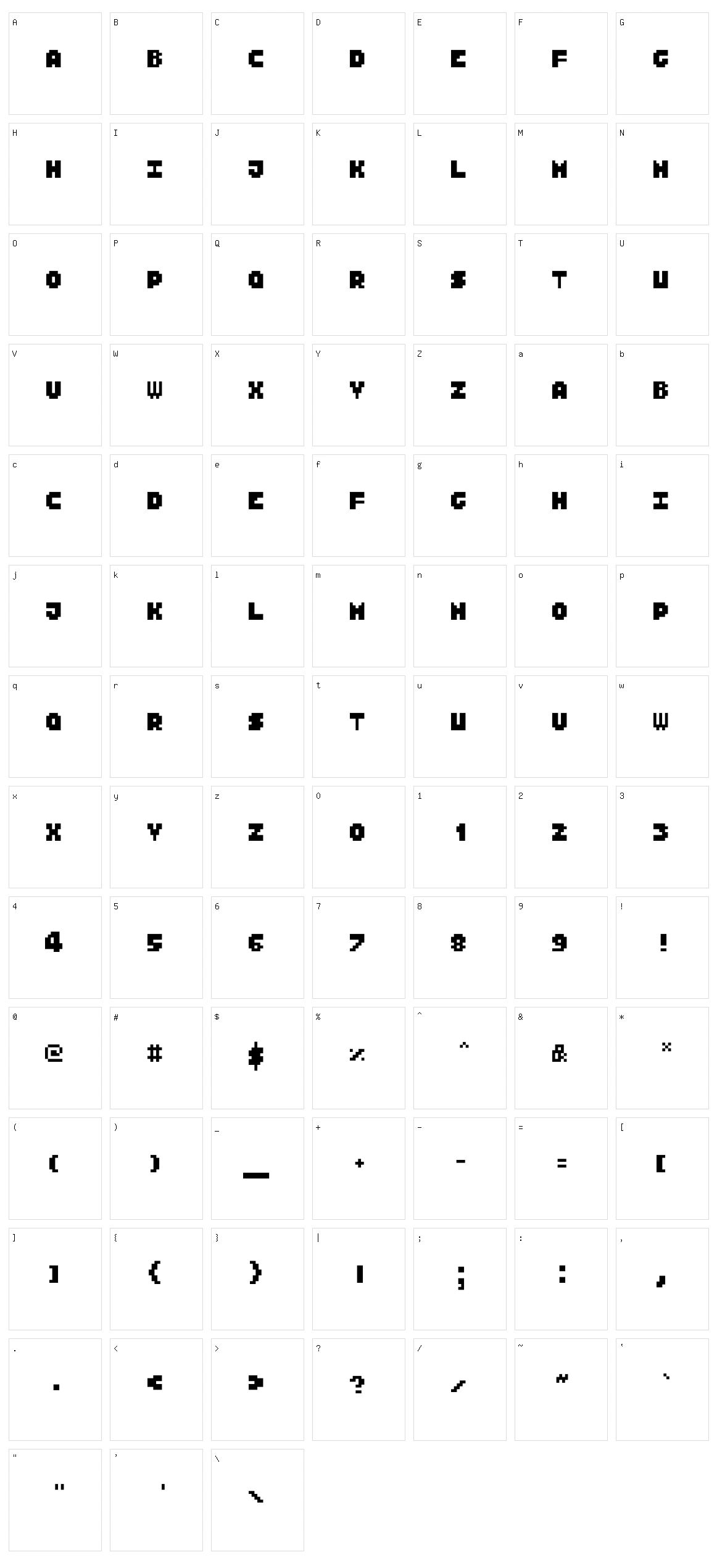 Sixty Five Character Set