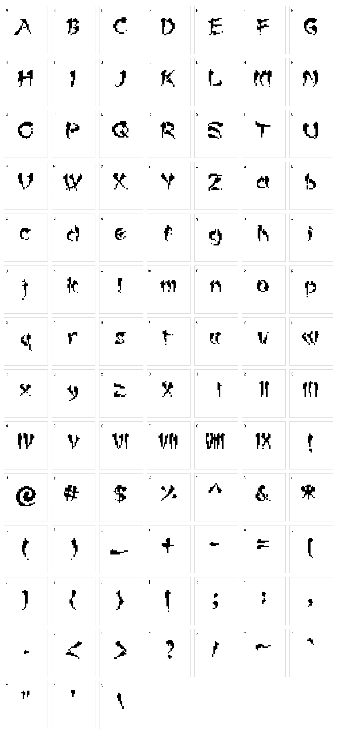 Slash Dot Character Set