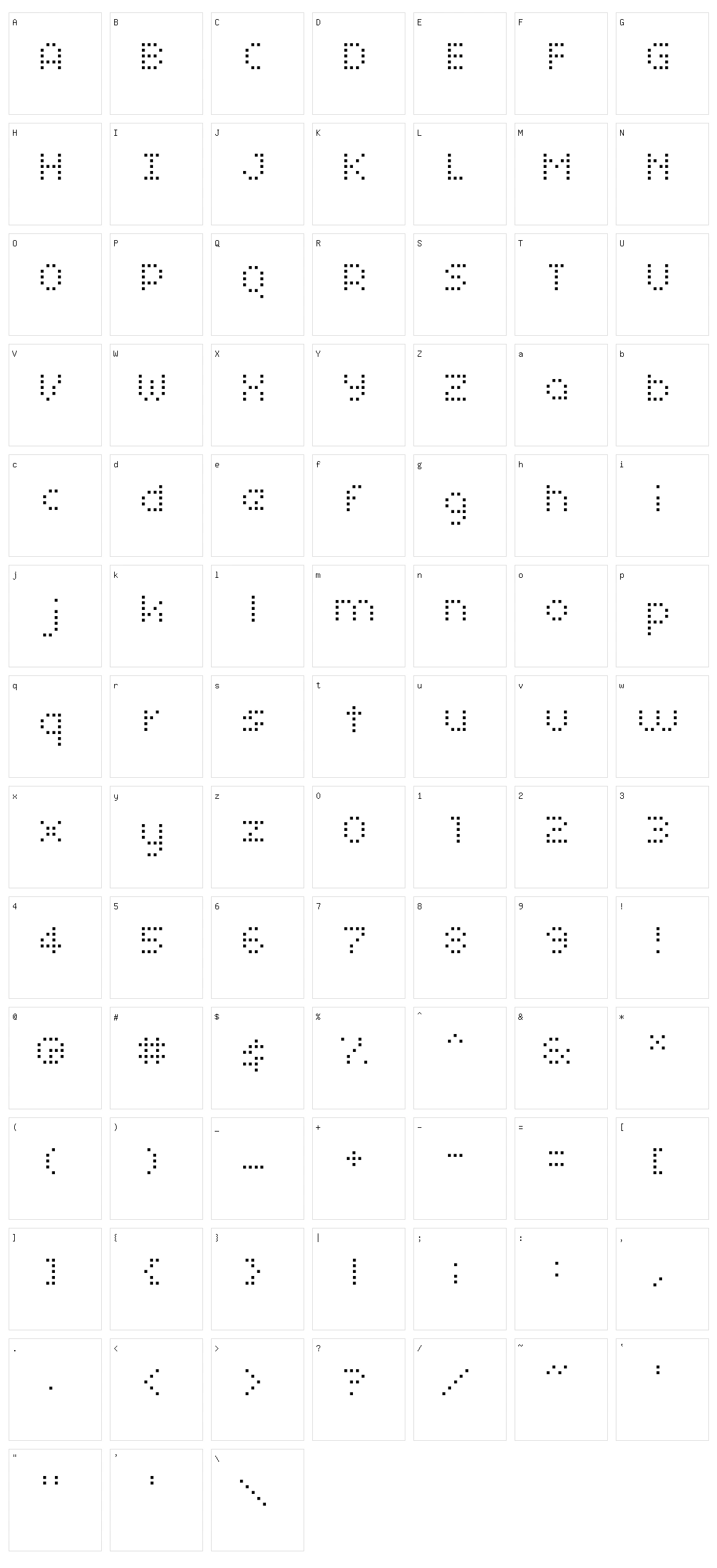 Smirnof Character Set