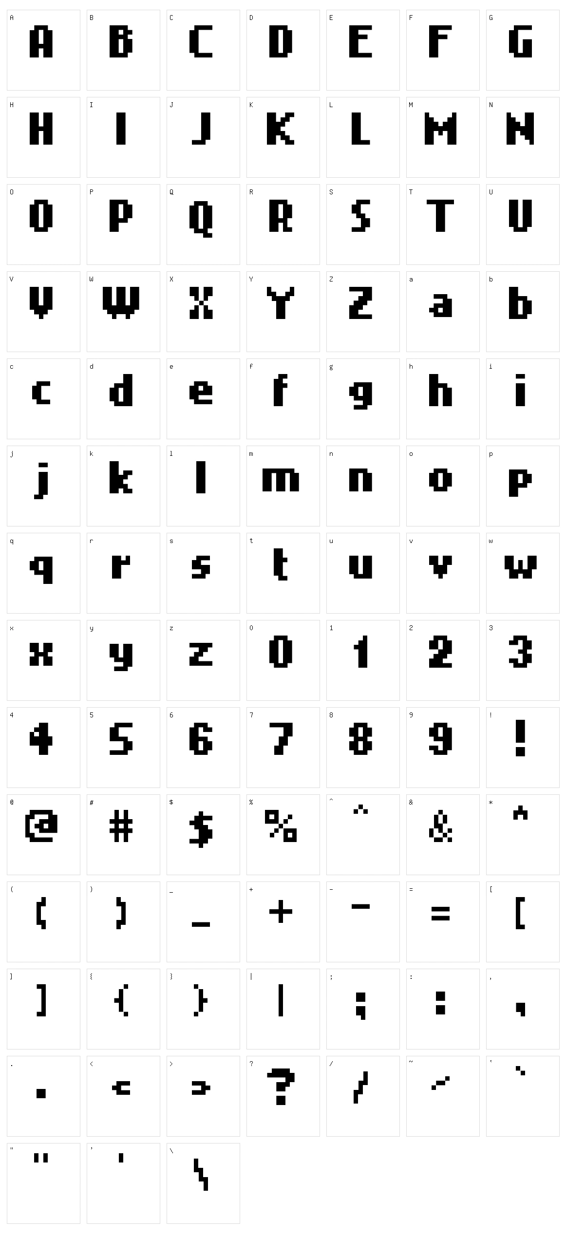 Snakebold Character Set