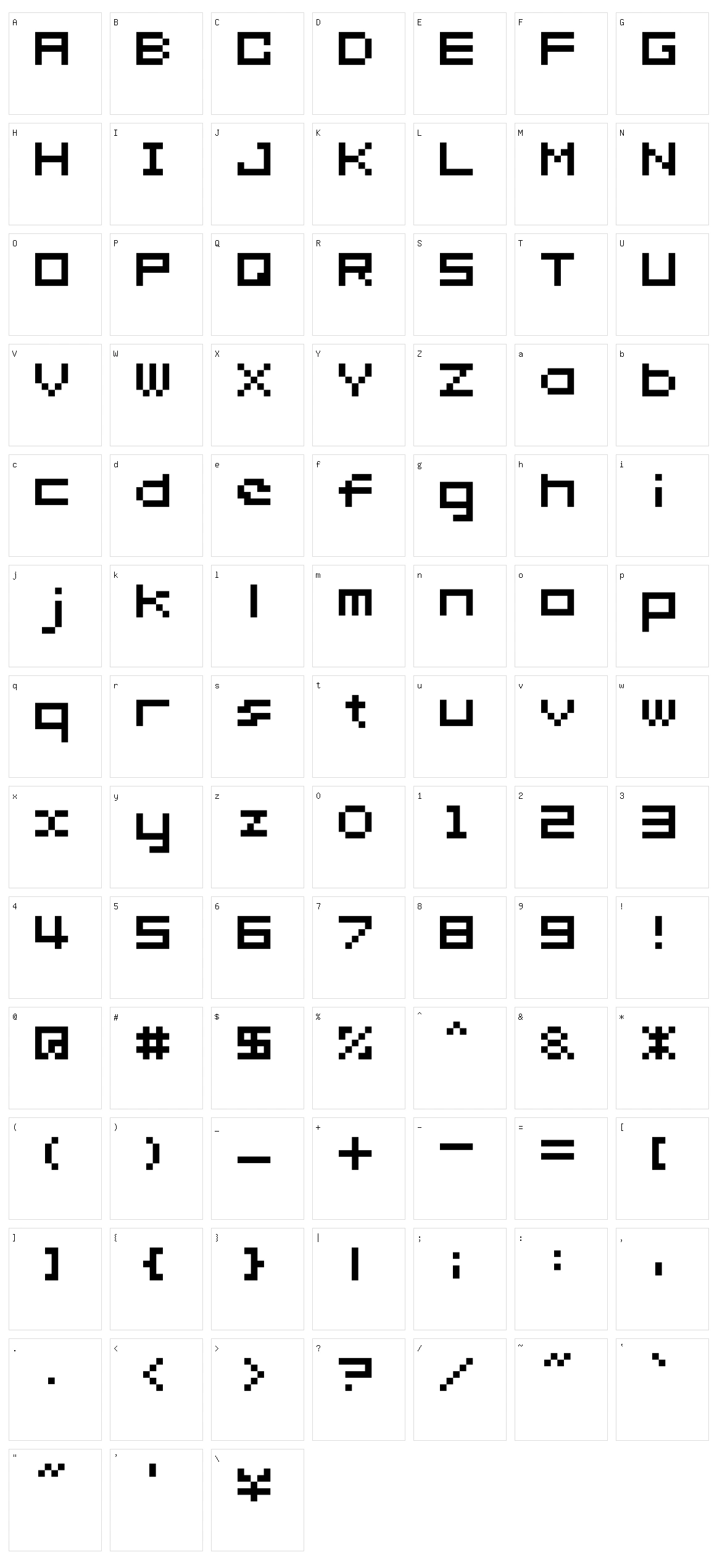 somybmp02_7 Character Set