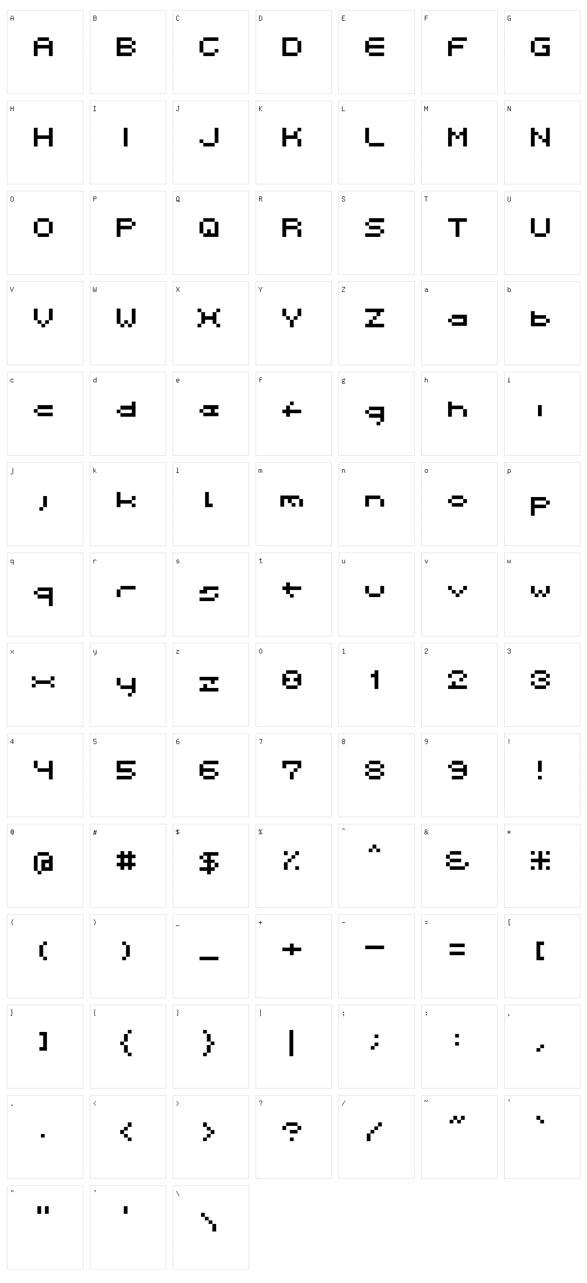 Spacebit Character Set