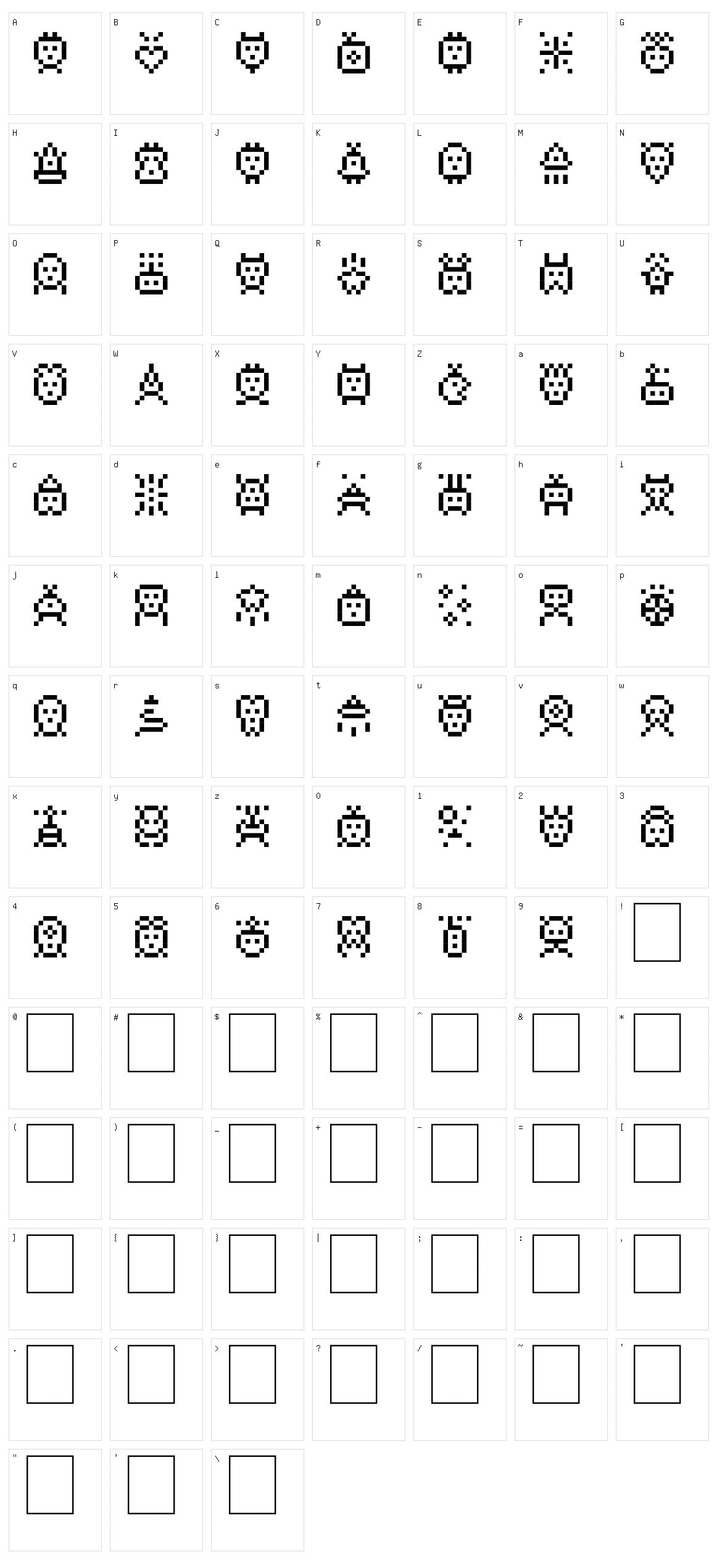 Spacy Stuff Character Set