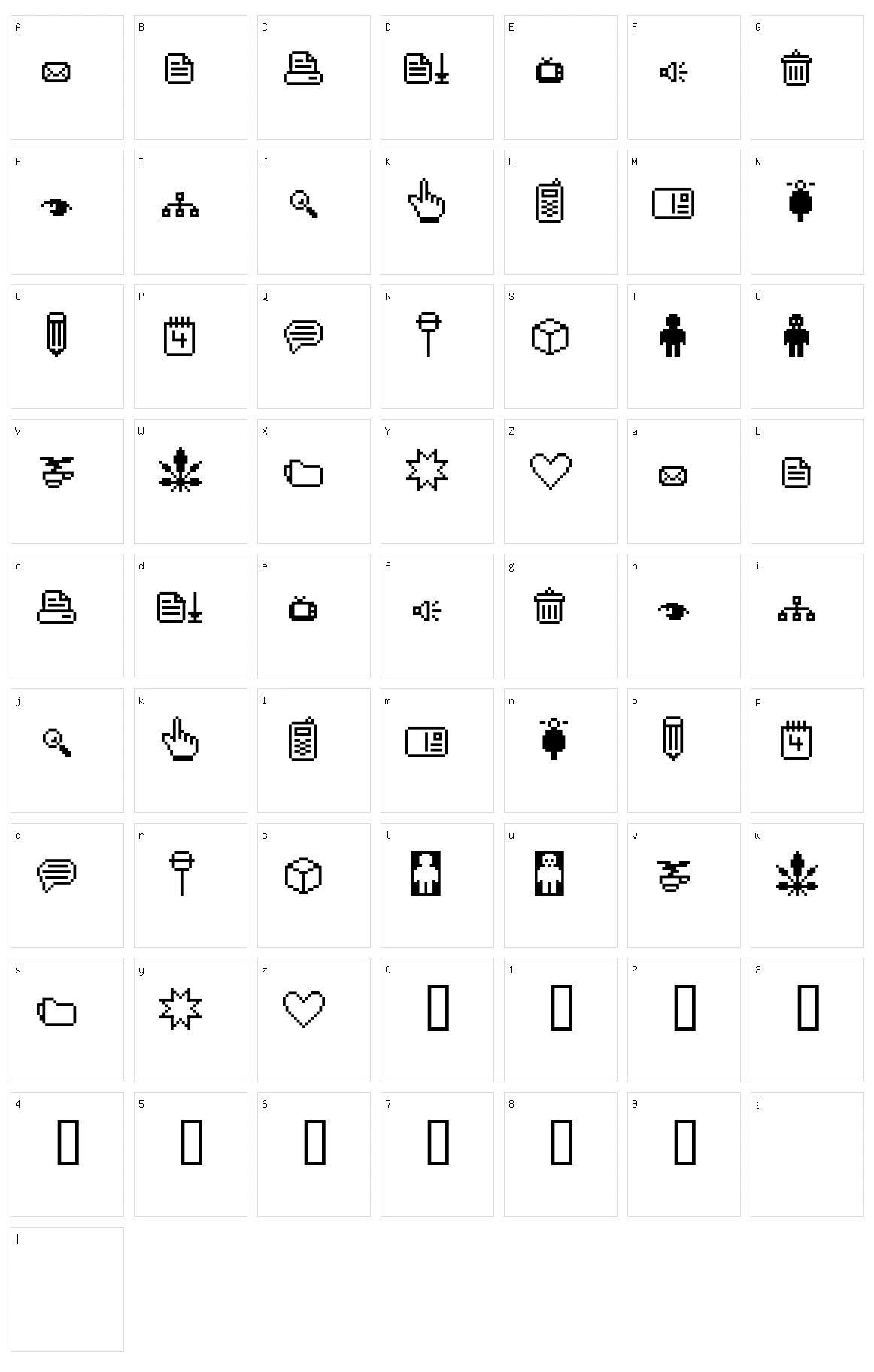 Spaider Simbol Character Set