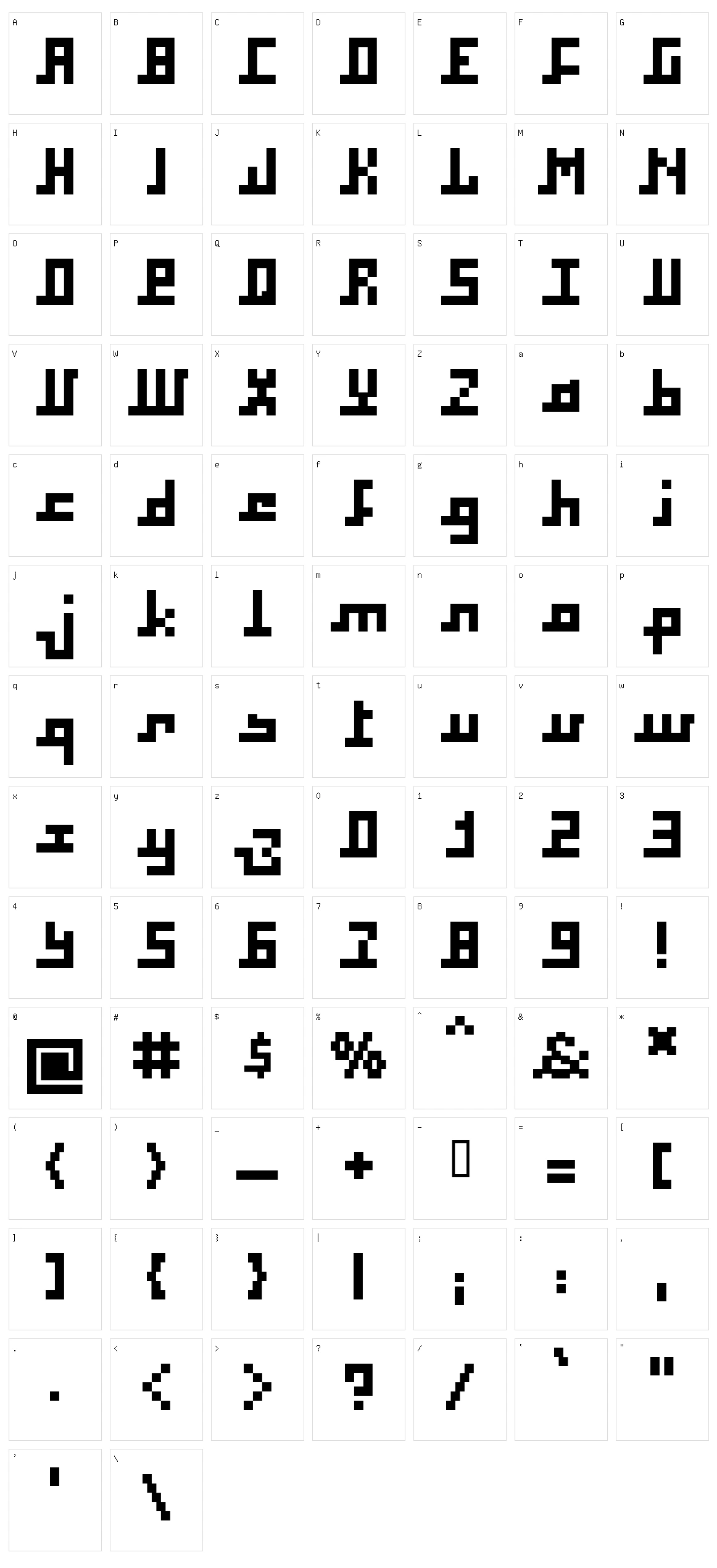 Square Character Set