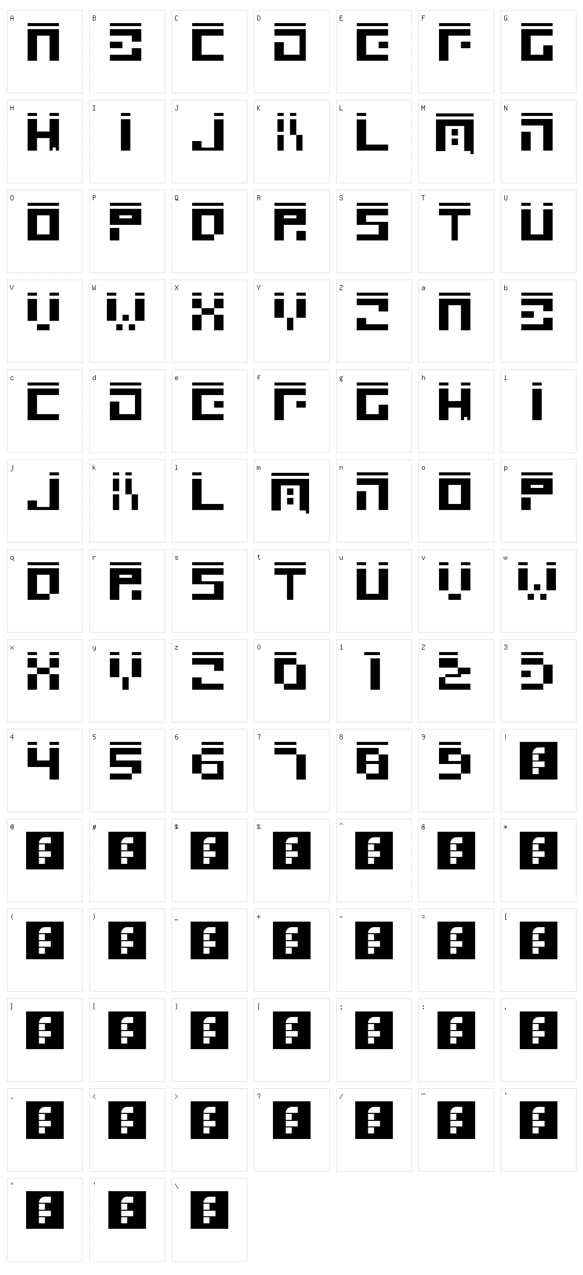 Square 23 Character Set