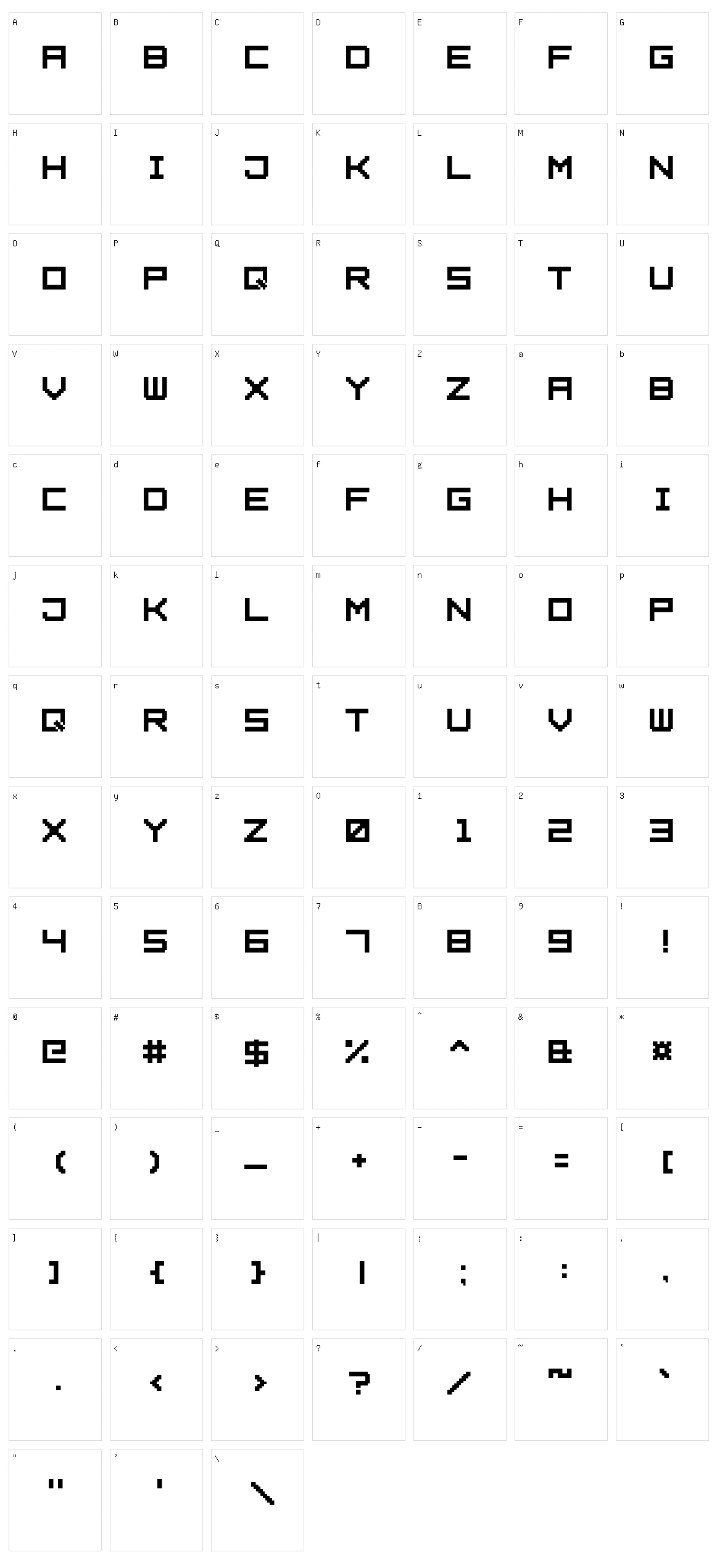 Square Pixel7 Character Set