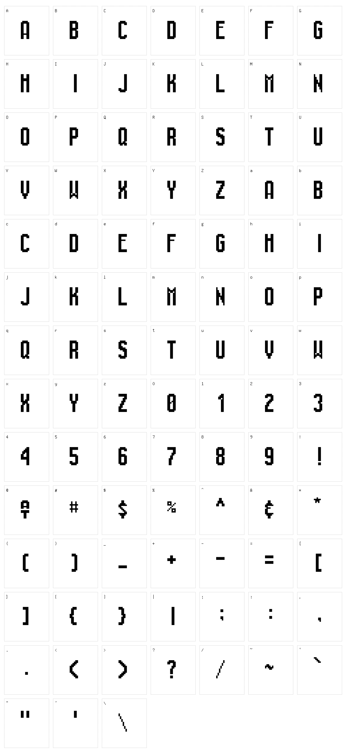 Starting Machine Character Set