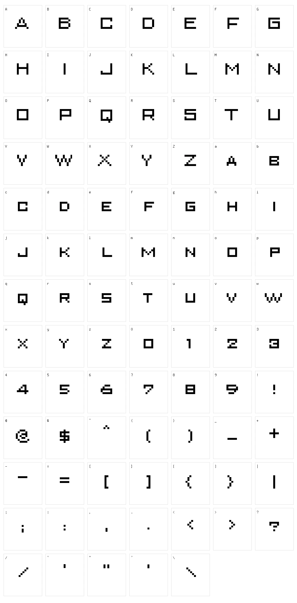 Superkarcher Character Set