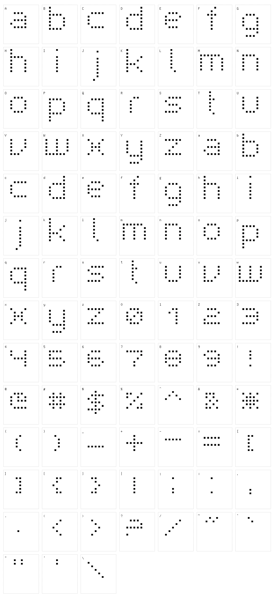 Superpoint Character Set